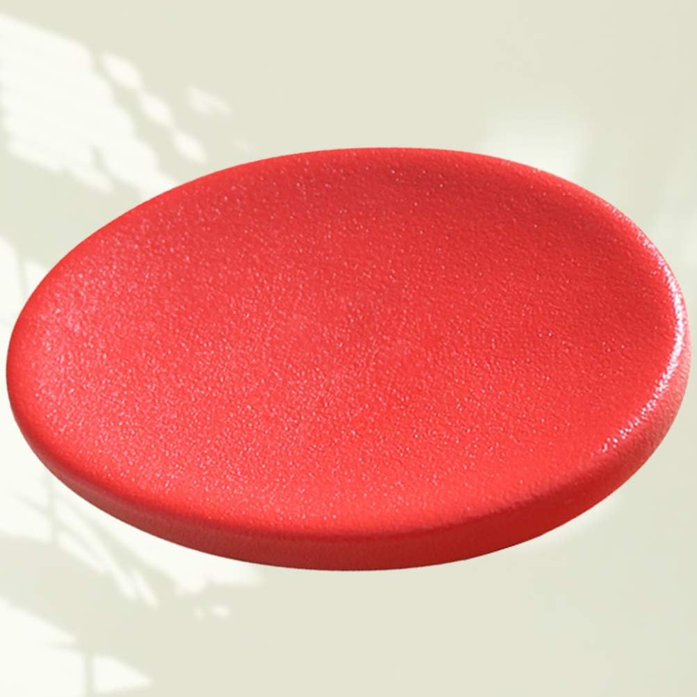 PRETYZOOM Round Ceramic Soap Dish Red Holder