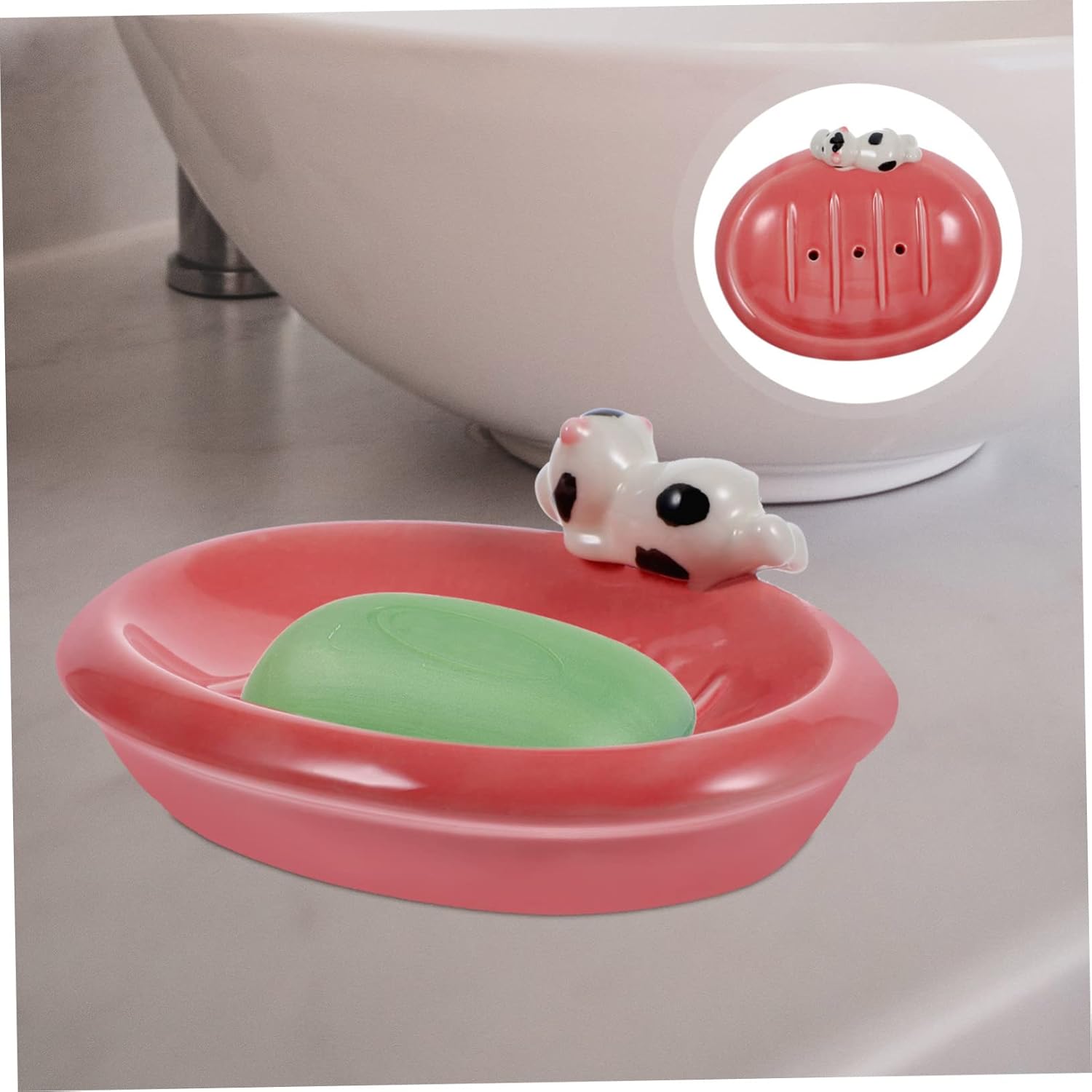 Mobestech Adorable Cartoon Soap Holder Drainage Dish