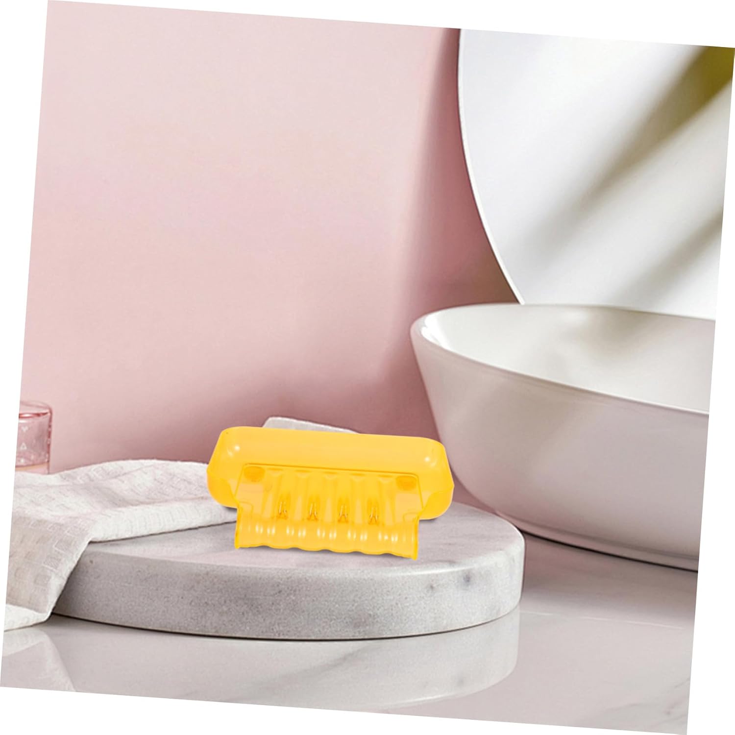 PAMINGONO Orange Waterfall Soap Dish with 2 Suckers