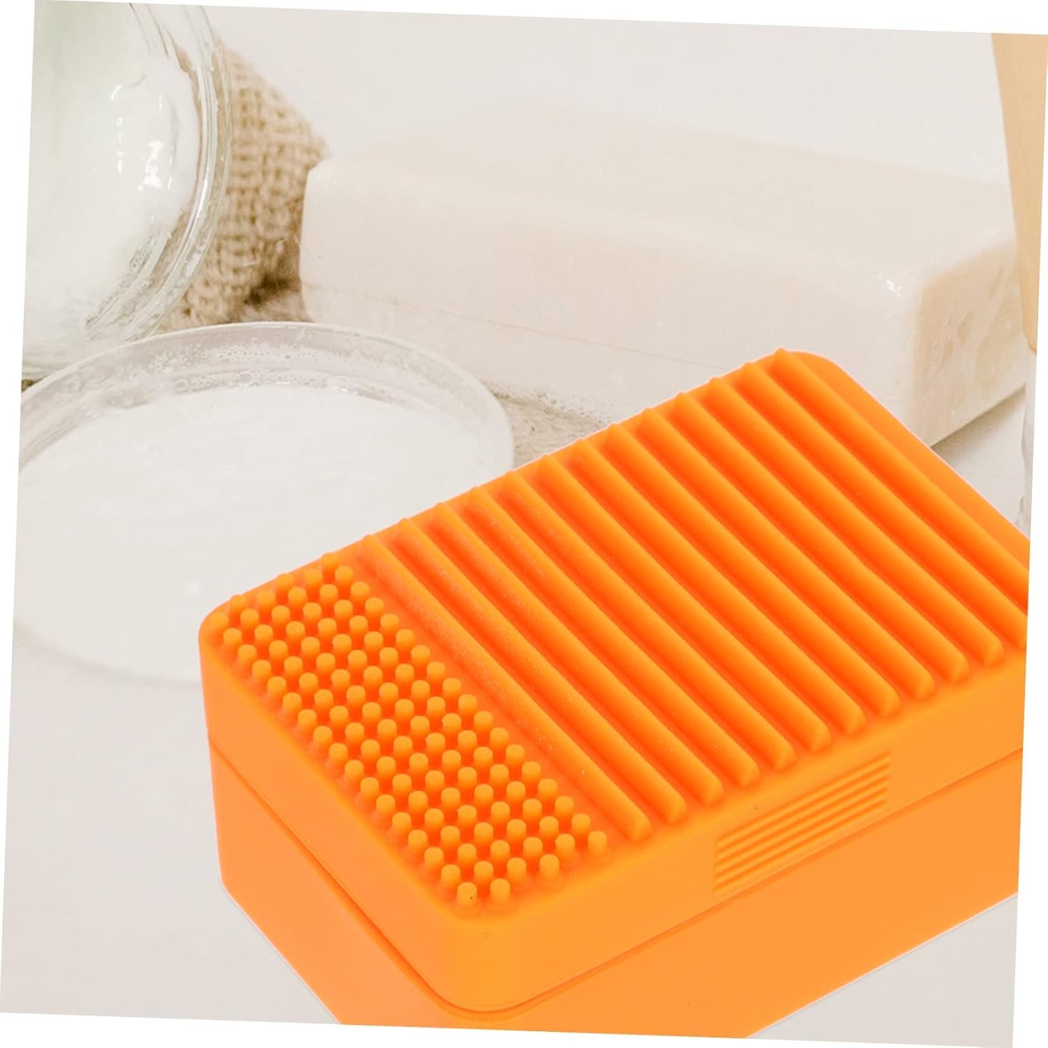 PRETYZOOM Portable Silicone Soap Dish for Travel and Bathroom Use