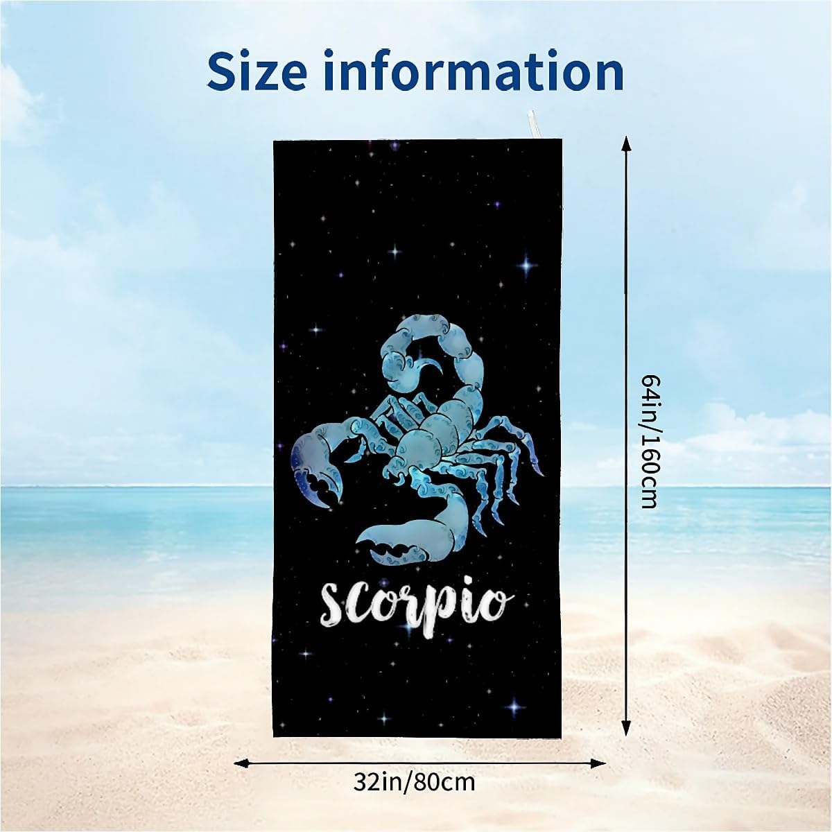 Scorpion Fluffy Oversized Beach Towel 32x64 Inch