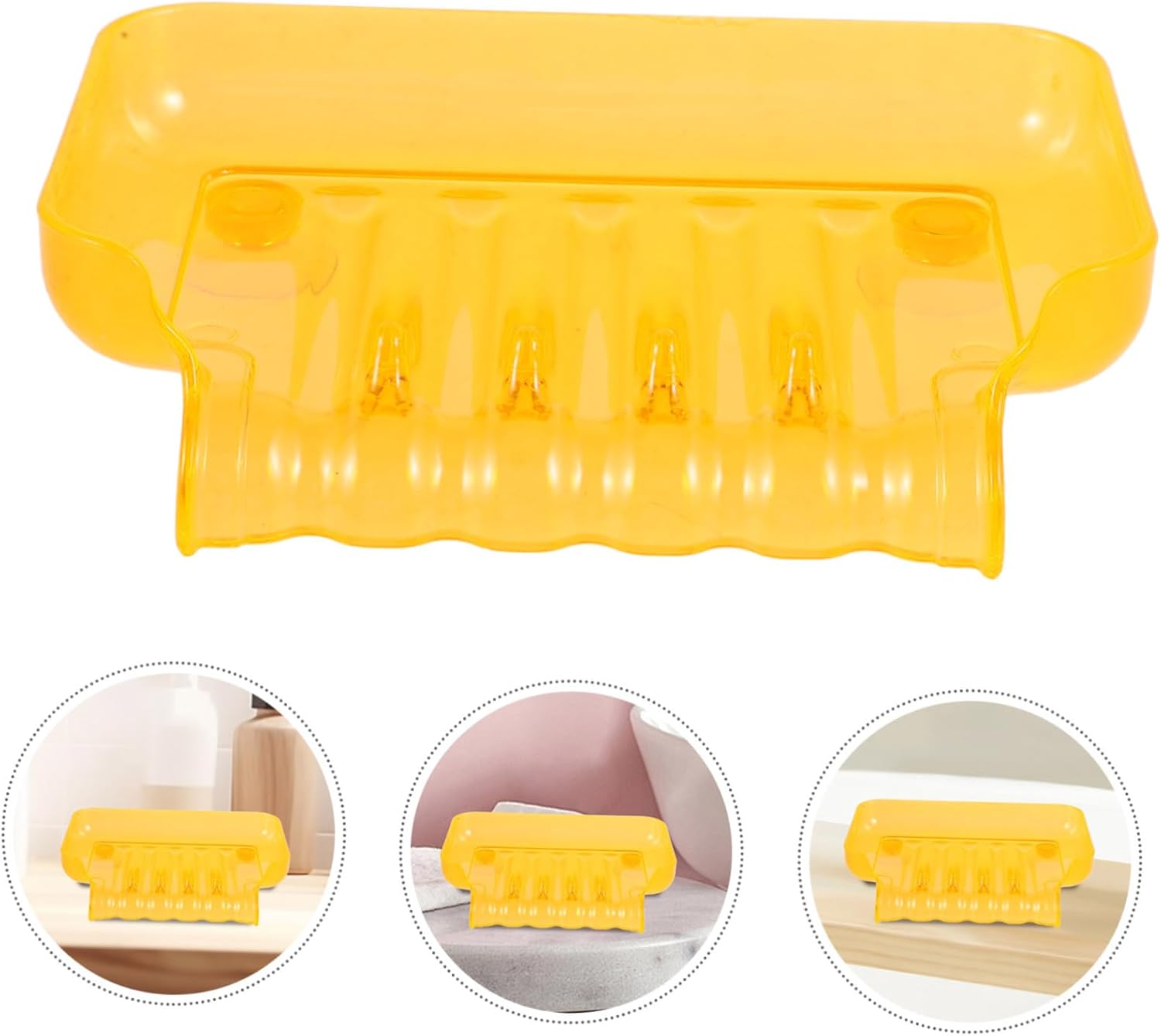 COSMEVIVI Bathroom Soap Dish with 2 Suction Cups Clear Storage Tray
