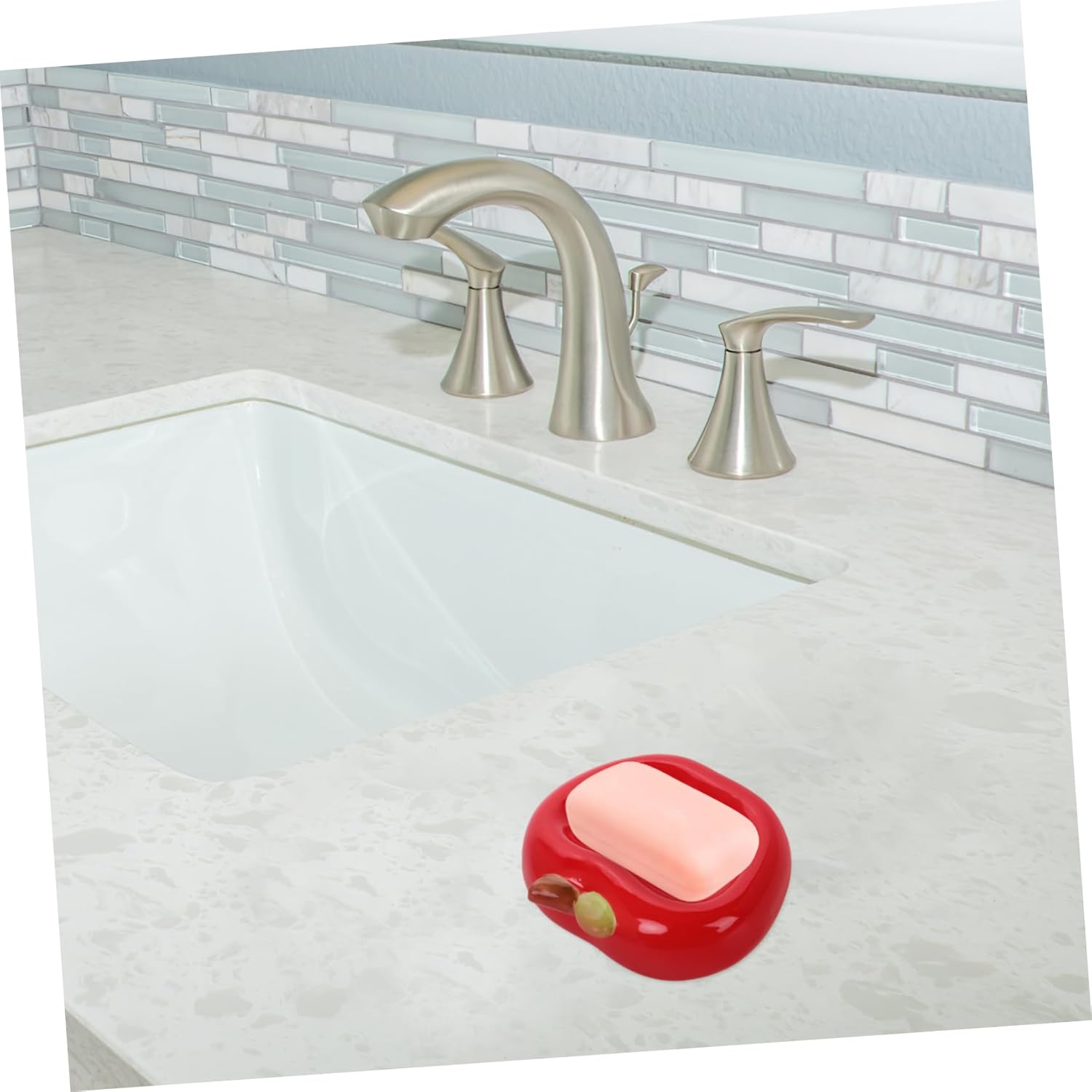 Cabilock Ceramic Apple Soap Holder with Drainage 1