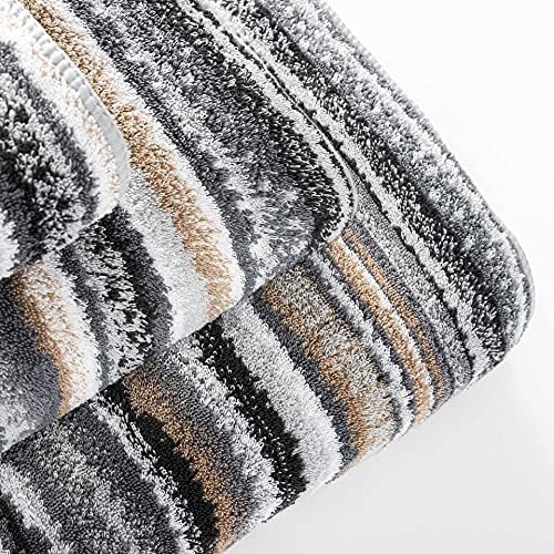 Graccioza Venice Guest Towel - 12x20 Inch Grey Striped Cotton Towel