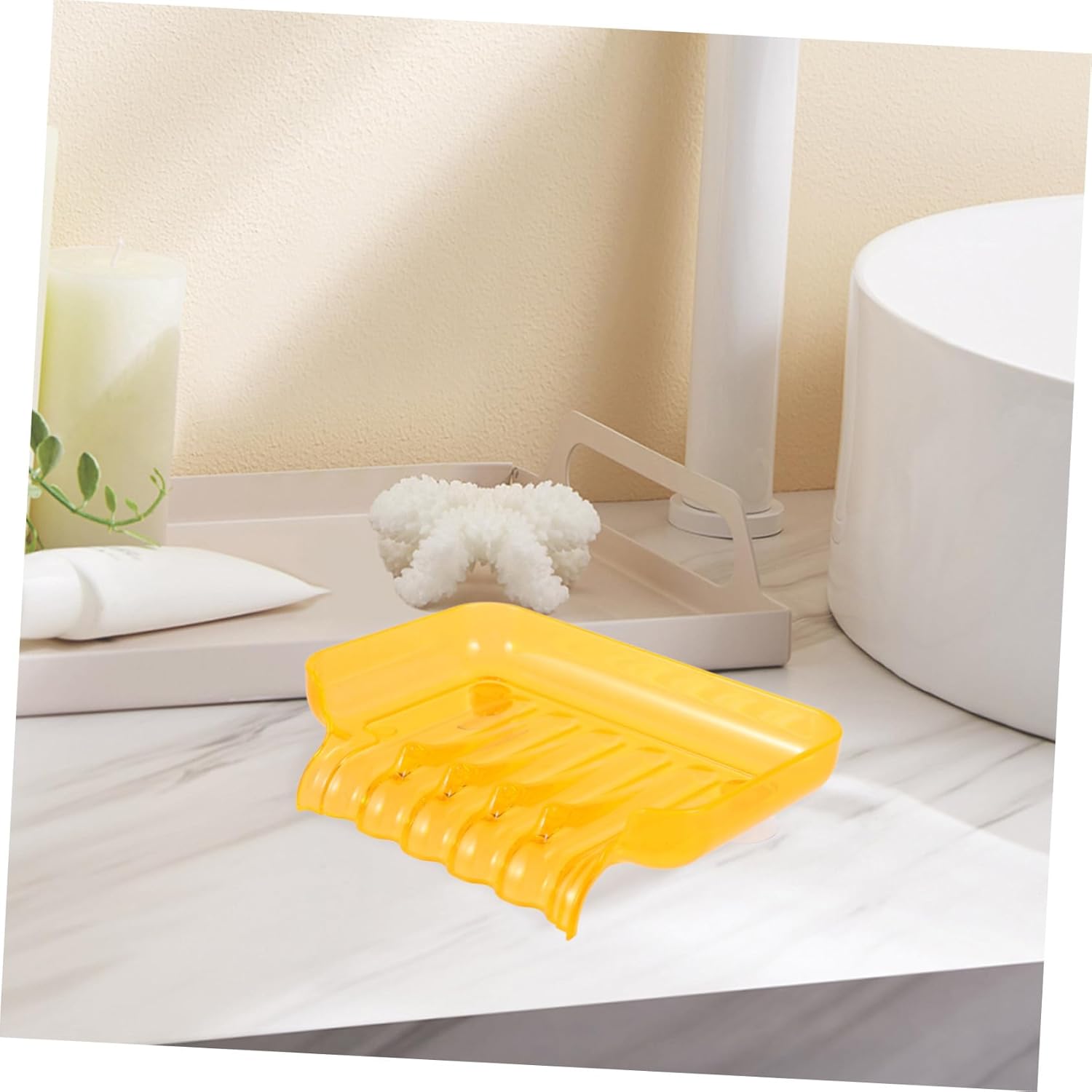 CANIGHT Orange Bathroom Soap Dish with Suction Cups