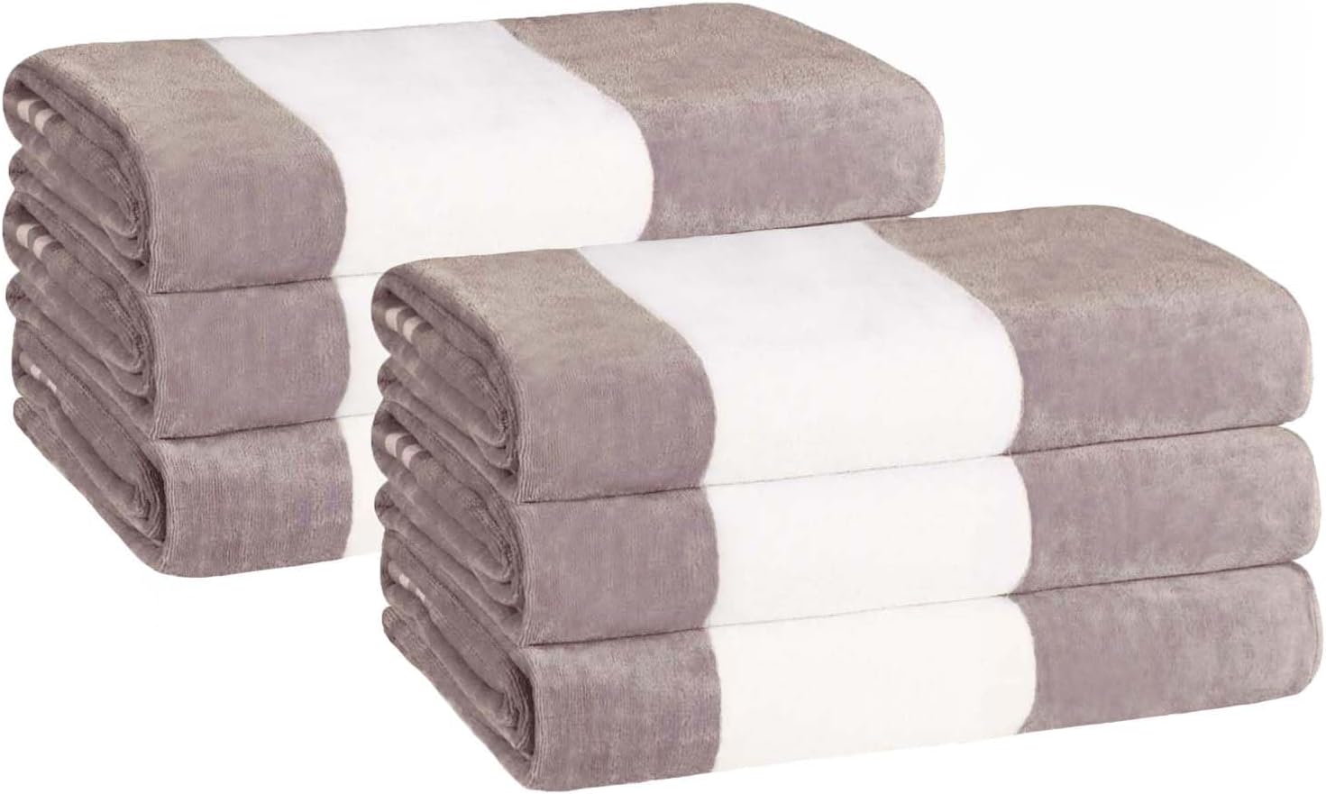 Superior Cotton Striped Beach Towels Set of 6