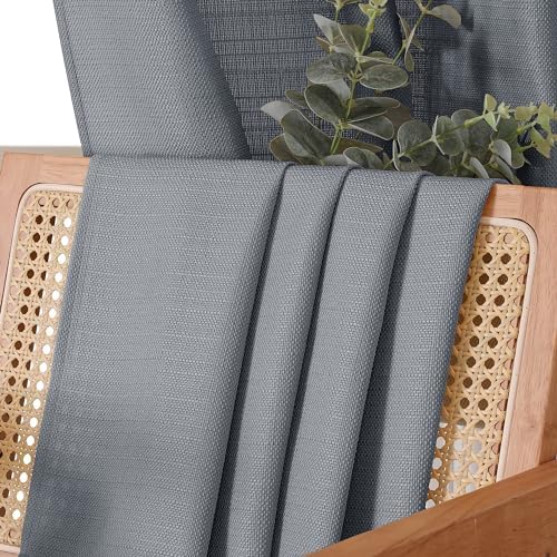 Chyhomenyc Dark Grey Faux Linen Curtains 30x30 2PCS