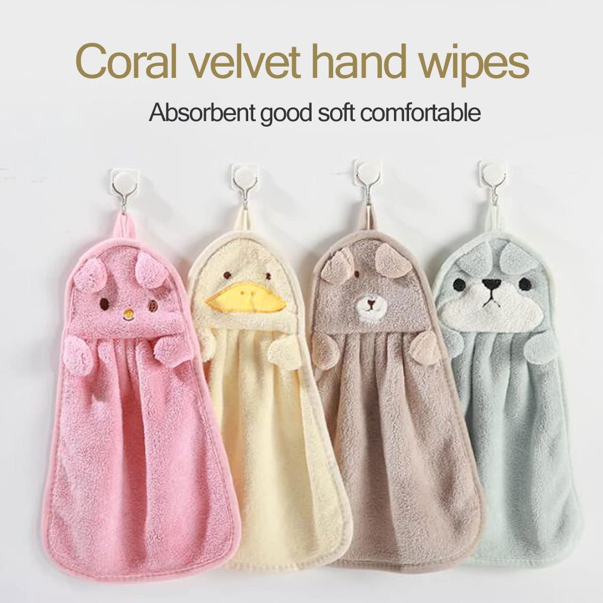 Ewanda 3 Pack Cute Hand Towels with Hanging Loop