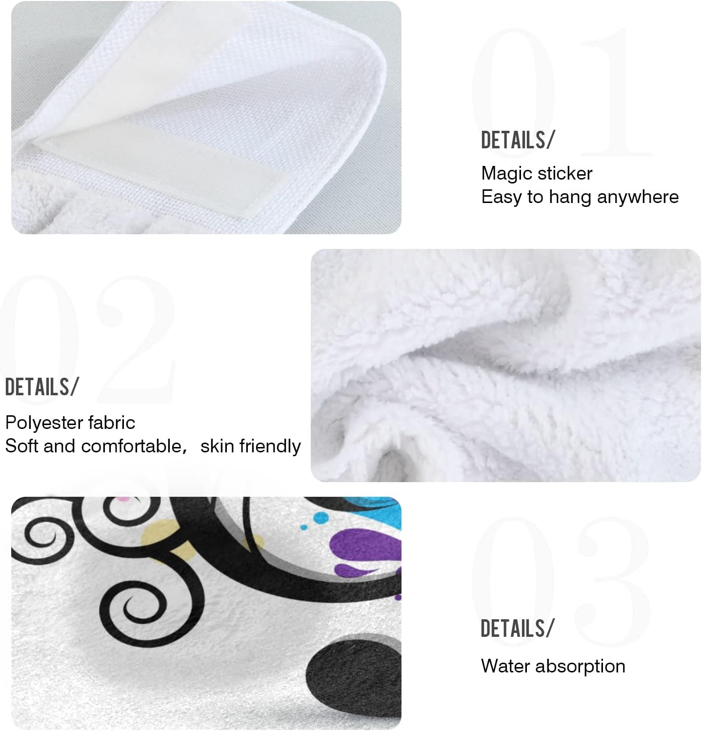 Kcldeci Musical Note Hand Towels 2 Pack Ultra Soft Absorbent