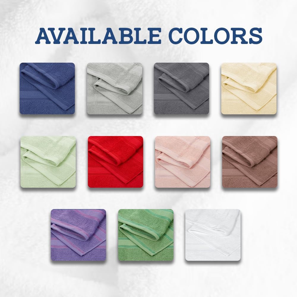 Casa Lino 8-Piece Bath Towel Set - 100 Cotton White