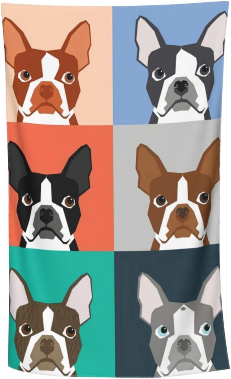HKHEHOP Boston Terrier Beach Towel