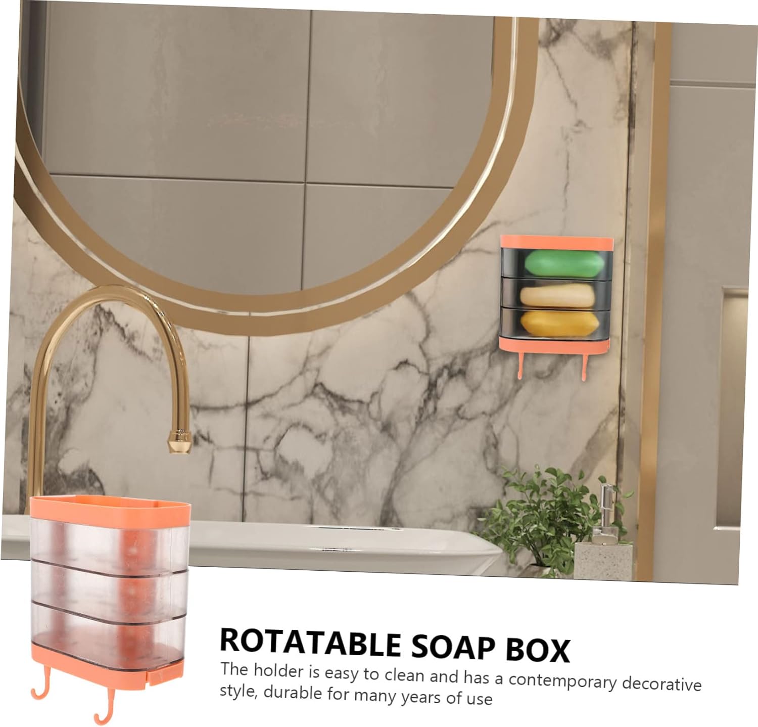 SOLUSTRE Rotating Plastic Soap Dish Wall Mount