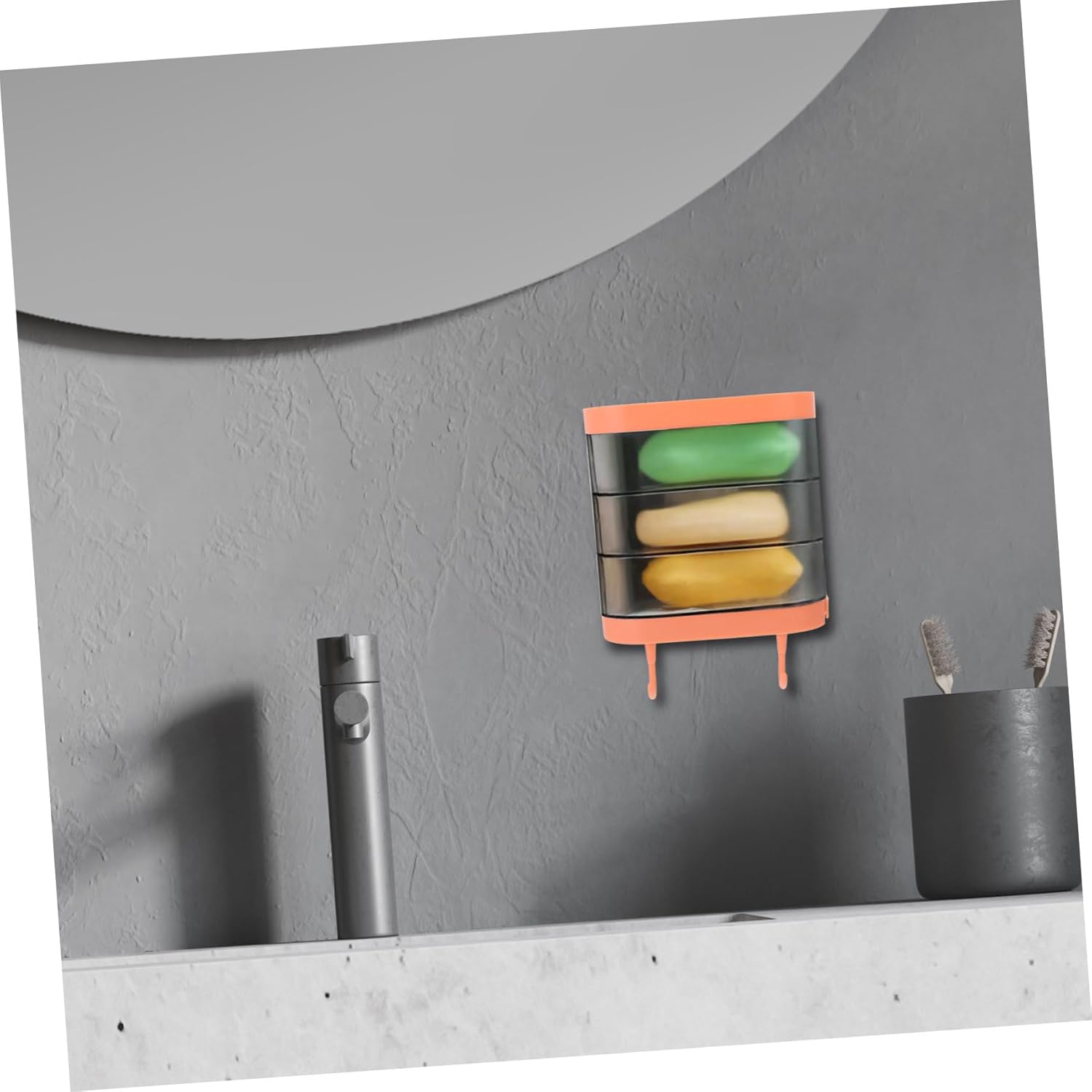 SOLUSTRE Rotating Plastic Soap Dish Wall Mount