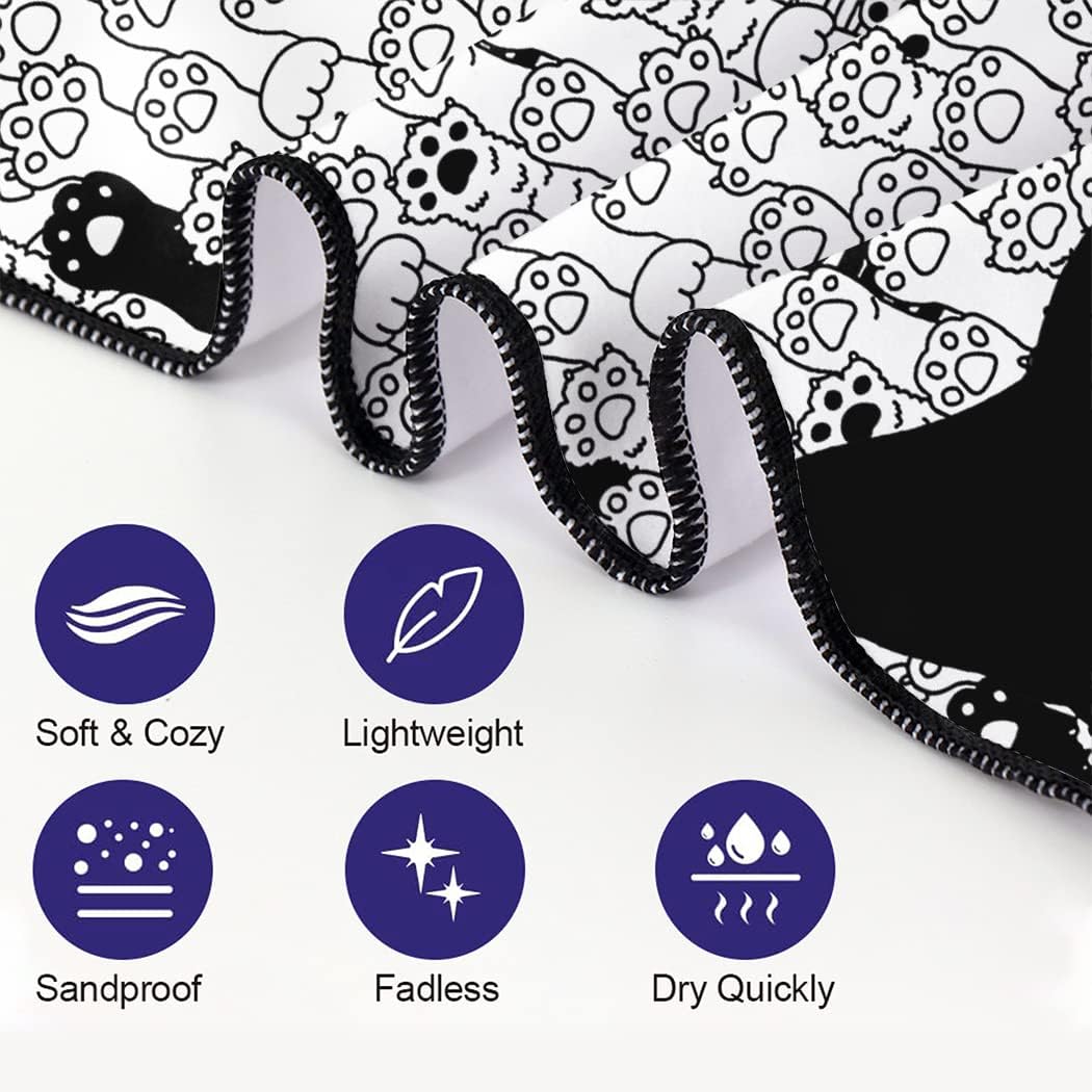 Cute Cat Paw Beach Towel for Adults and Kids 1