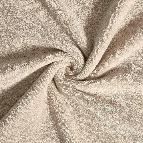 Rae Dunn 6-Piece Towel Set - Taupe and White 1