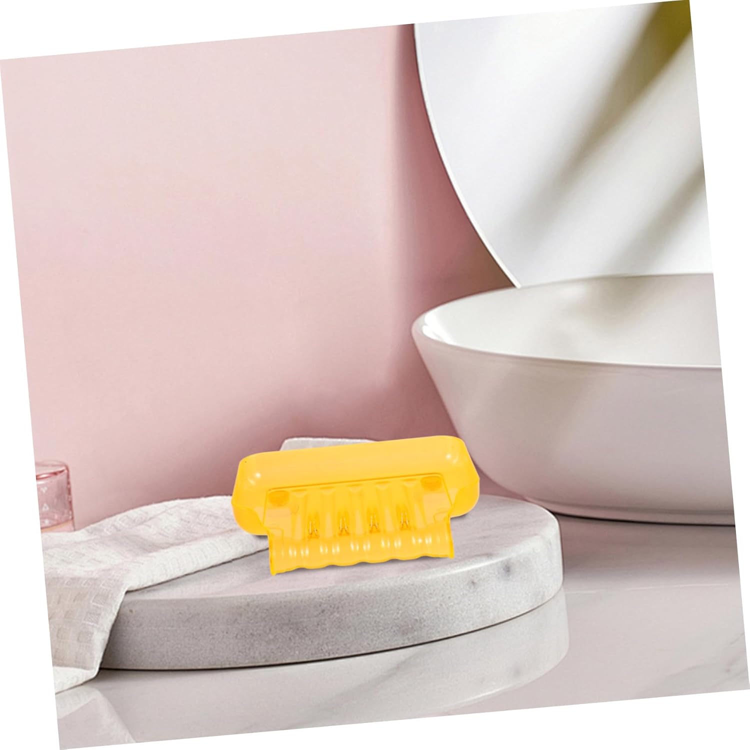 Space-Saving Soap Dish with Suction Cups for Bathroom