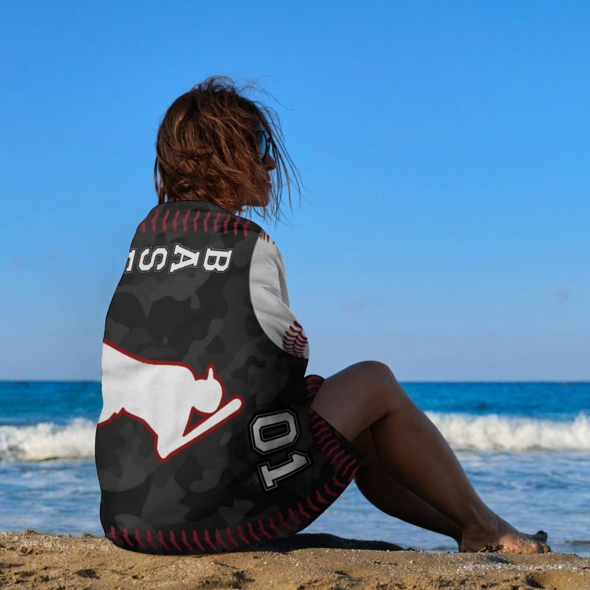 Custom Baseball Beach Towel with Name