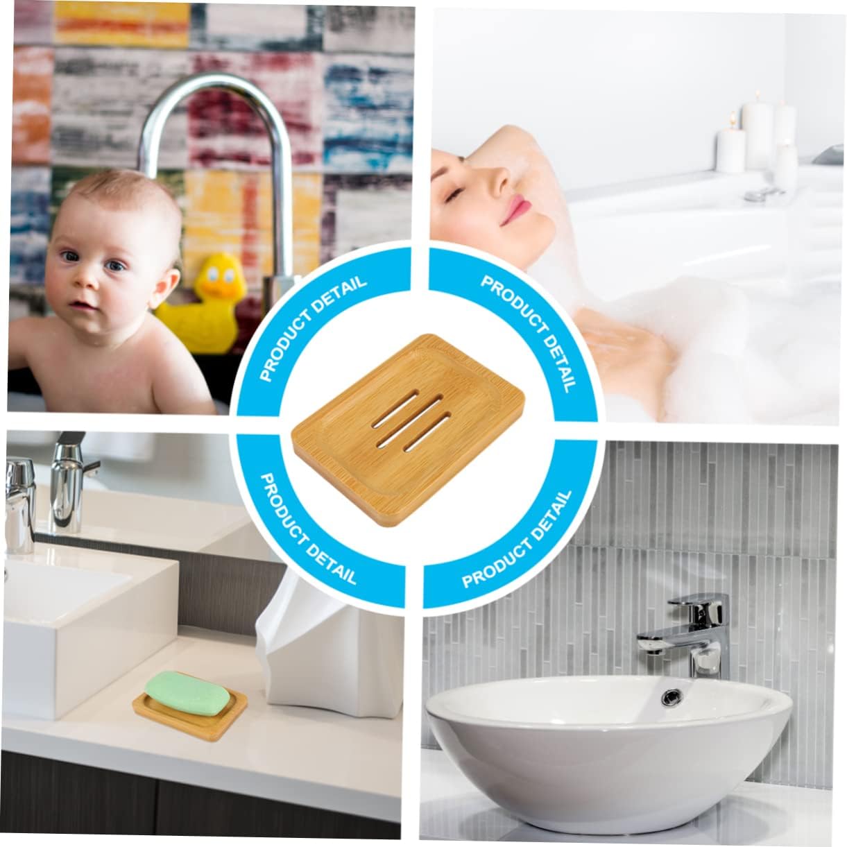 KONTONTY 1Pc Stylish Wooden Soap Holder for Kitchen Bathroom