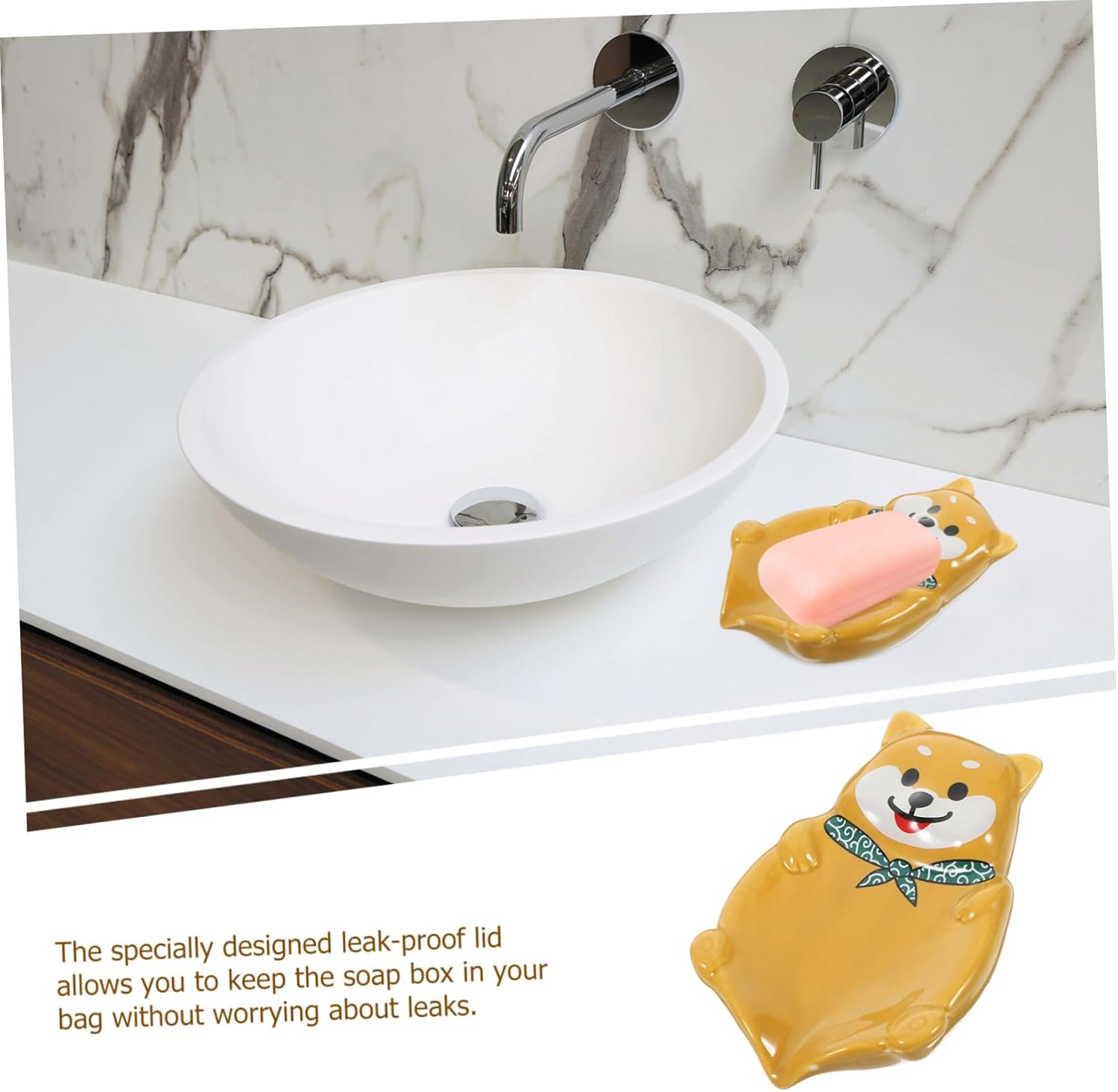 Ciieeo Ceramic Dog Soap Dish Holder