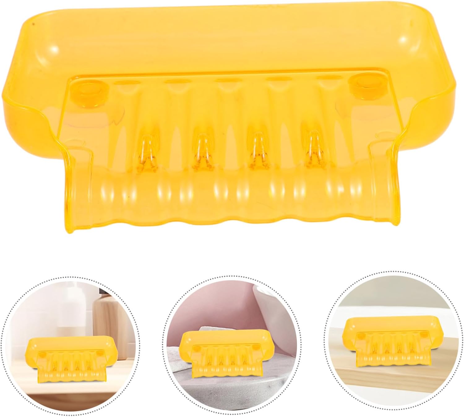 Luxshiny Clear Waterfall Soap Dish with Cups and Suction Holder