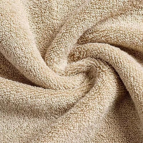 JININQ 2 Piece Cotton Hand Towels 134 x 295 Inch Brown