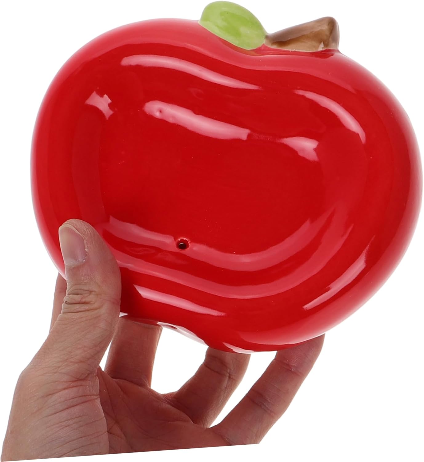 BRIGHTFUFU Apple Shaped Ceramic Soap Dish with Drainage