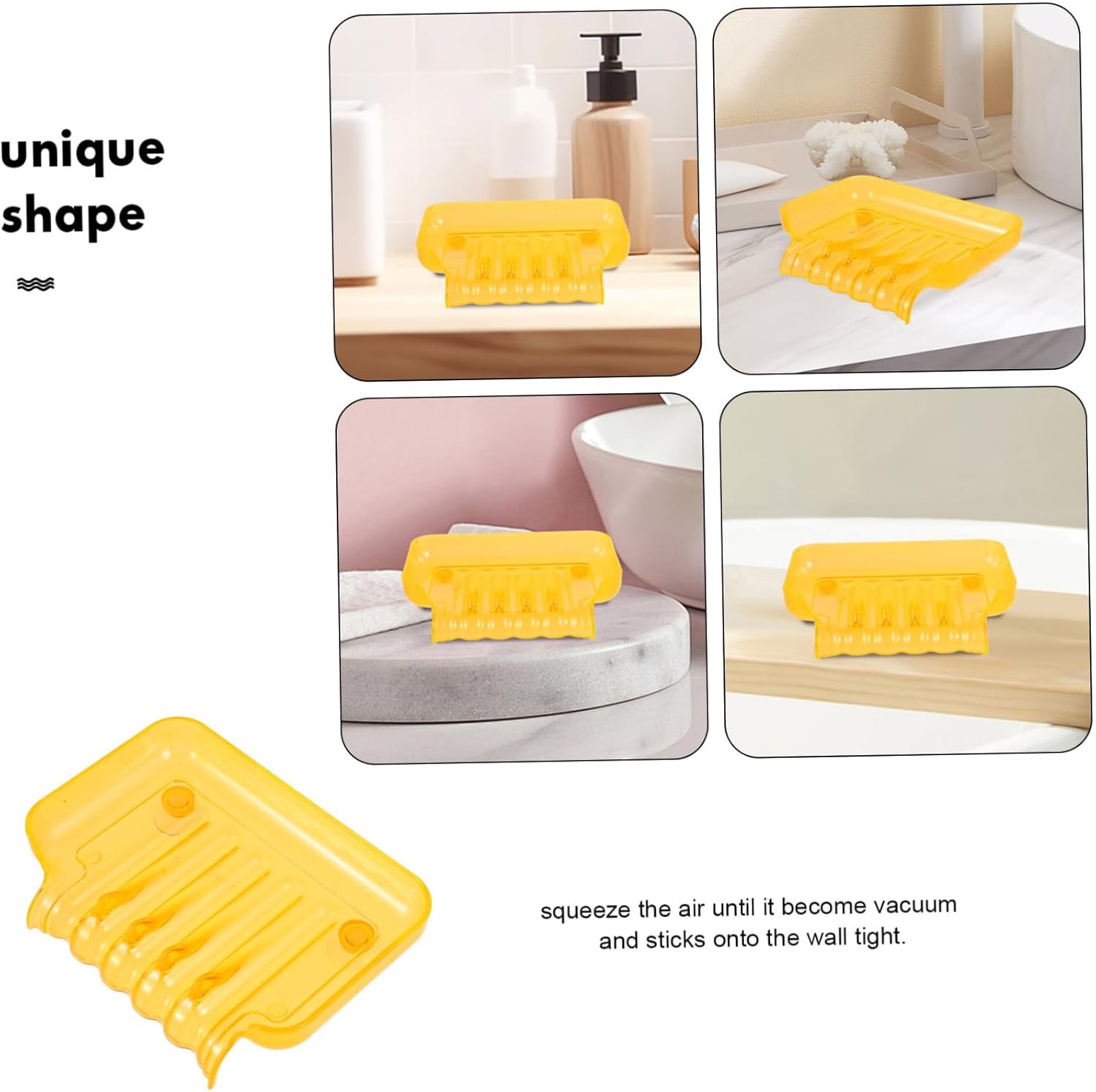 Cabilock Orange Soap Dish with Suction Cup and Sponge Holder