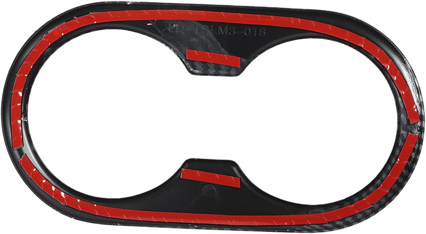 Zizev Rear Seat Cup Holder Cover with Carbon Fiber Look