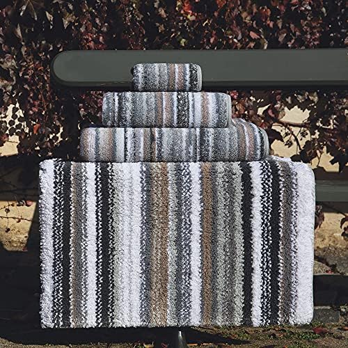 Graccioza Venice Guest Towel - 12x20 Inch Grey Striped Cotton Towel
