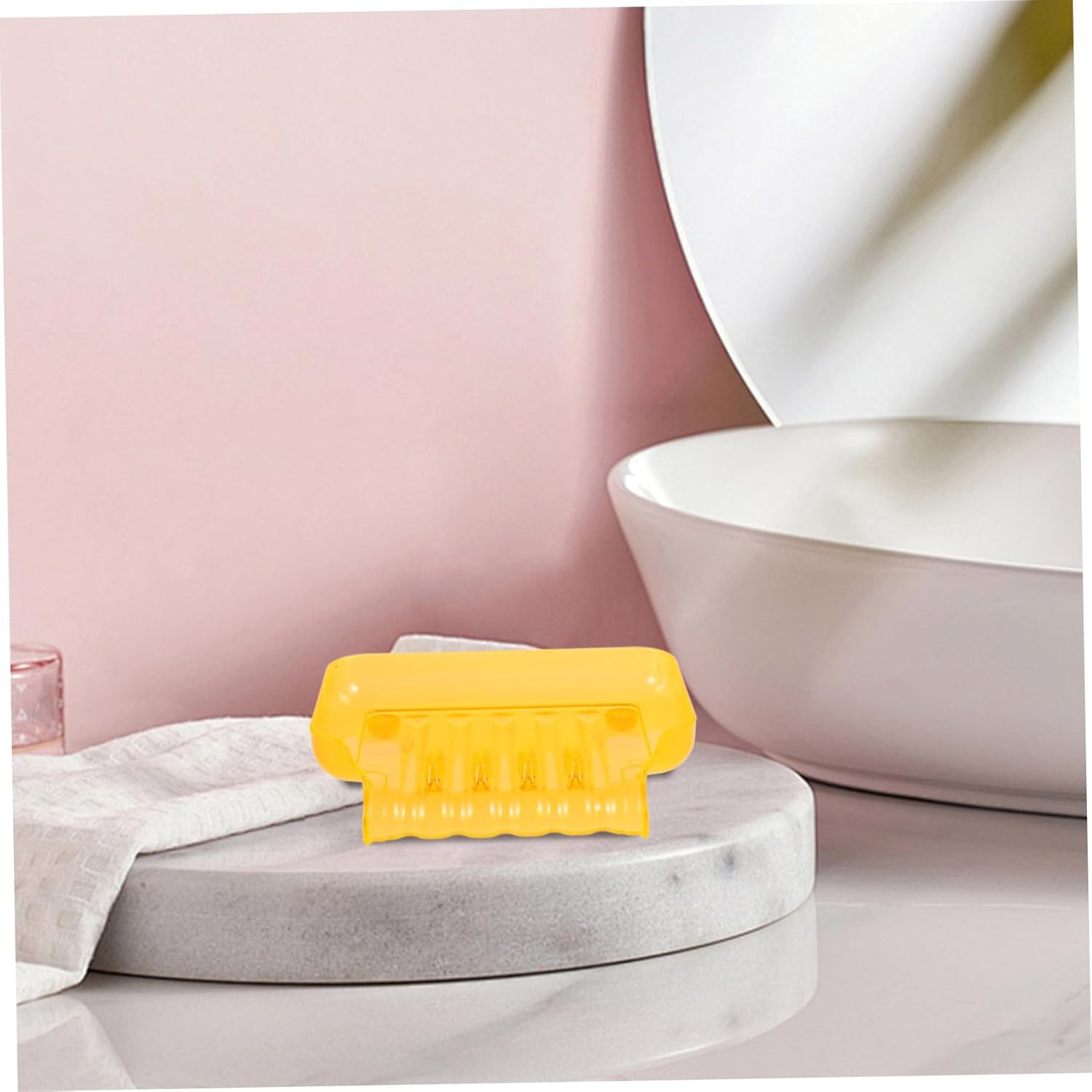 COSMEVIVI Bathroom Soap Dish with 2 Suction Cups Clear Storage Tray