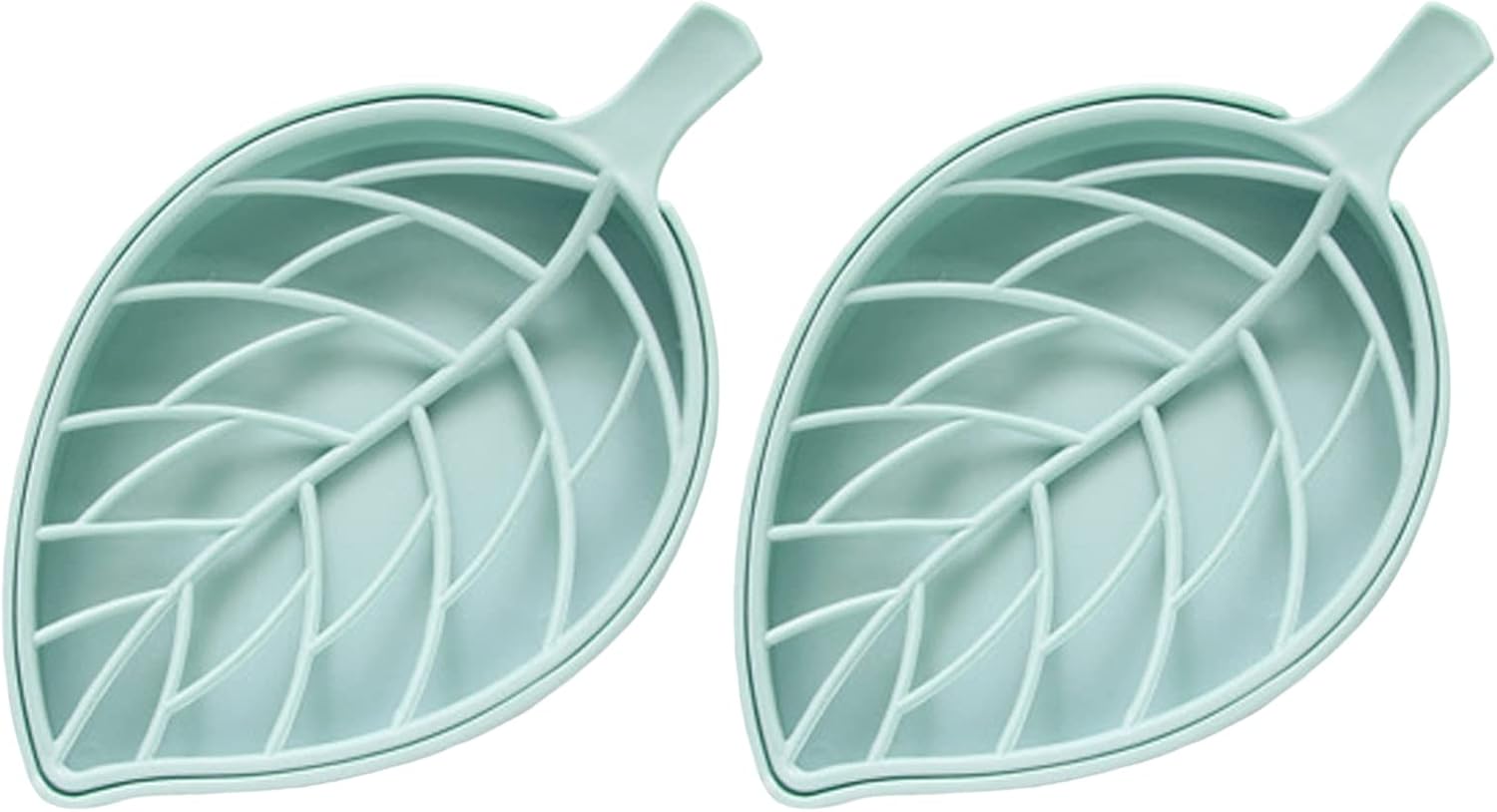 2Pcs Plastic Soap Dish with Drain Blue