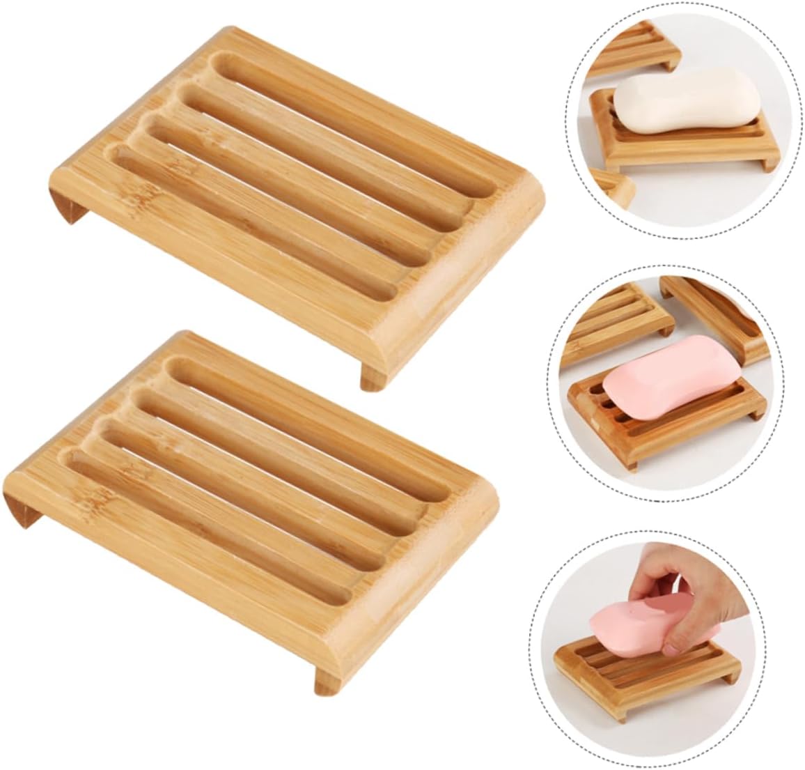 Holibanna 2Pcs Self Draining Soap Dish for Bathroom Countertop