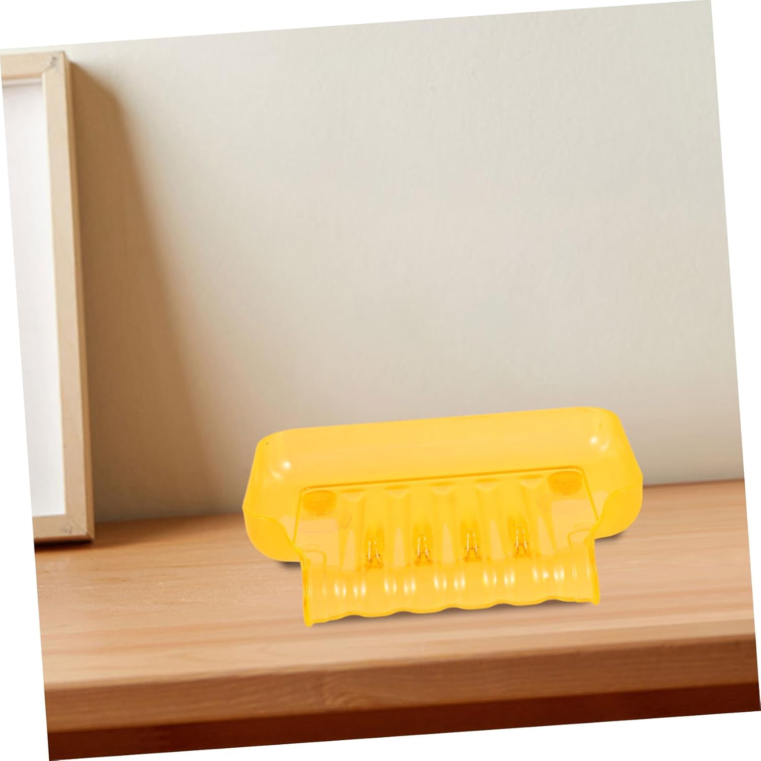 COSMEVIVI Bathroom Soap Dish with 2 Suction Cups Clear Storage Tray