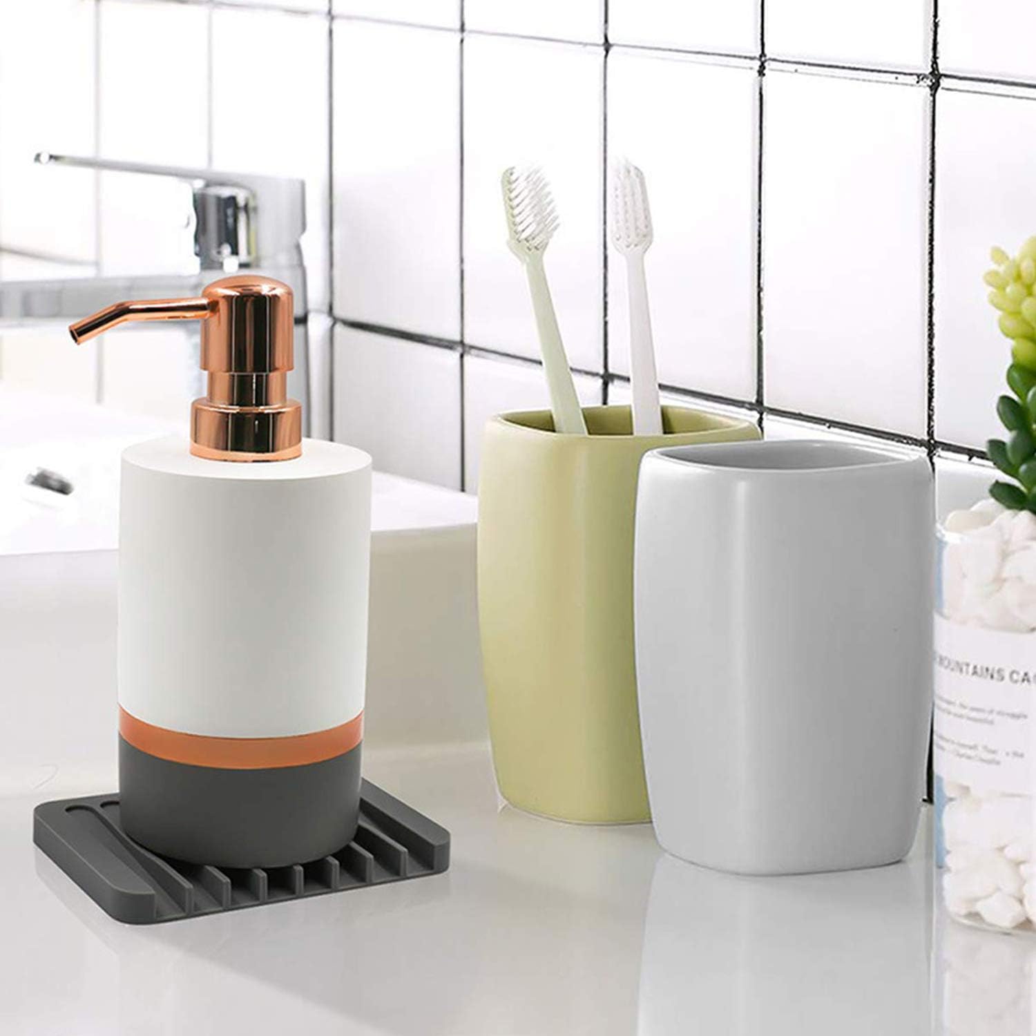 2 Pieces Automatic Drain Soap Dish Waterproof and Drop-Proof
