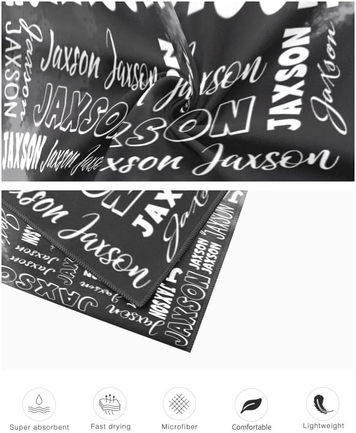 Dr TOUGH Custom Beach Towels with Names for Adults Kids