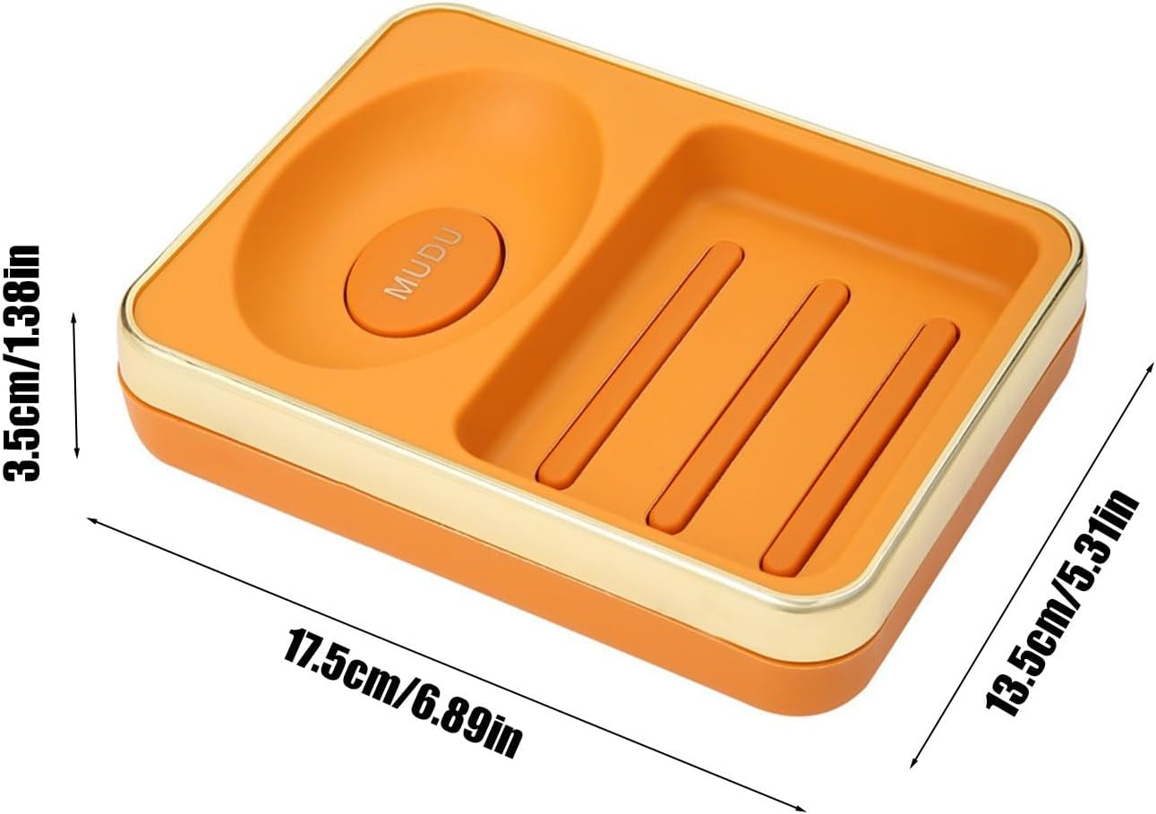 Luxury 2 Compartment Soap Box for Bathroom Travel Camping