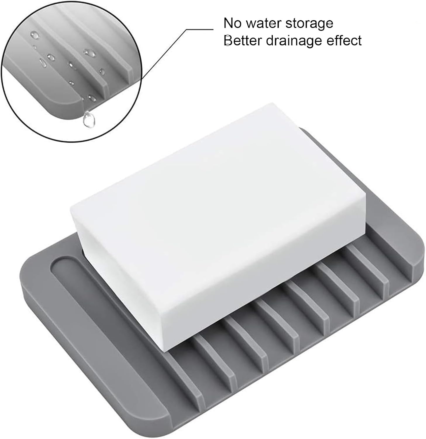 Self-Draining Soap Holder for Home Hotel Bathroom Kitchen