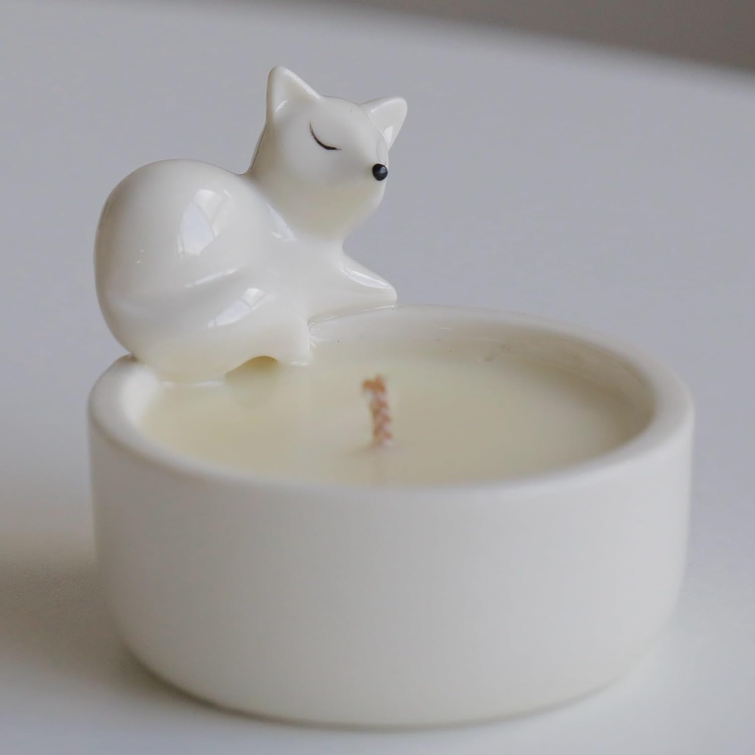 Fox Candle Holder Set with Scented Candle and Keychain