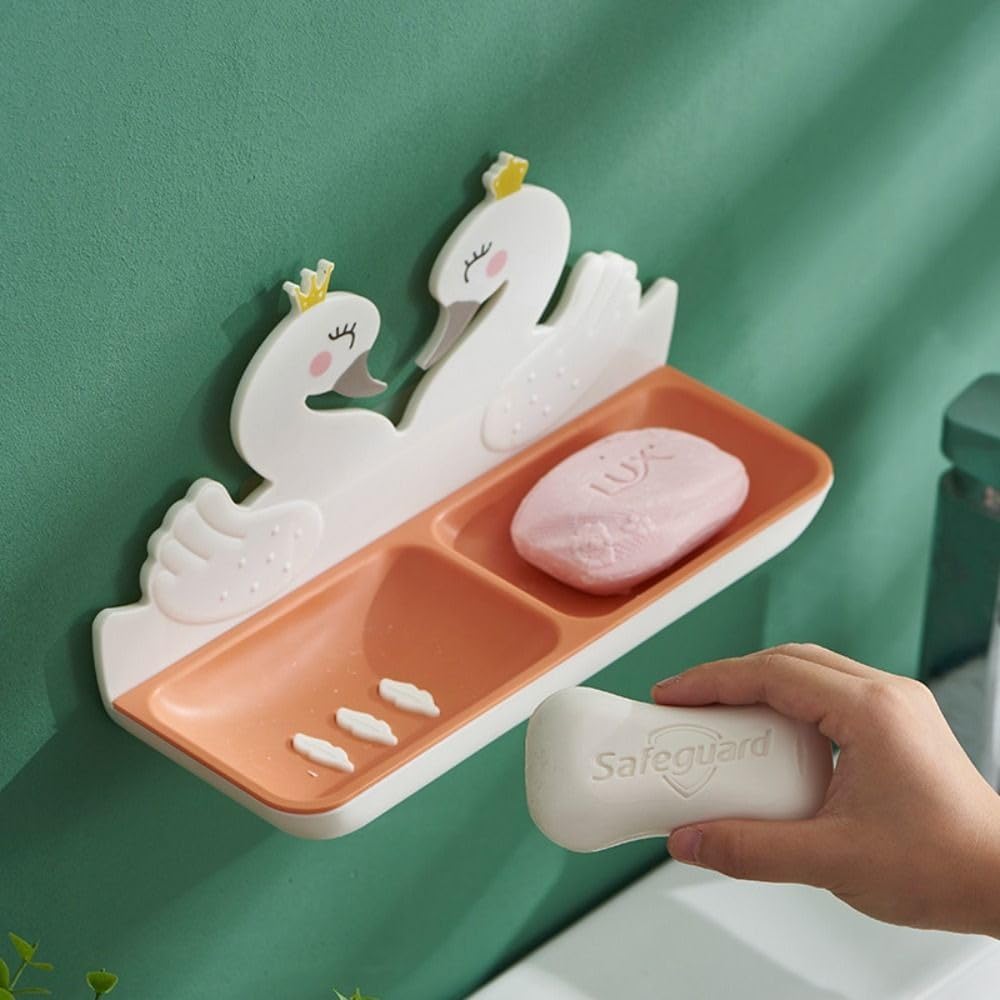 Plastic Soap Dish Holder with Cartoon Design