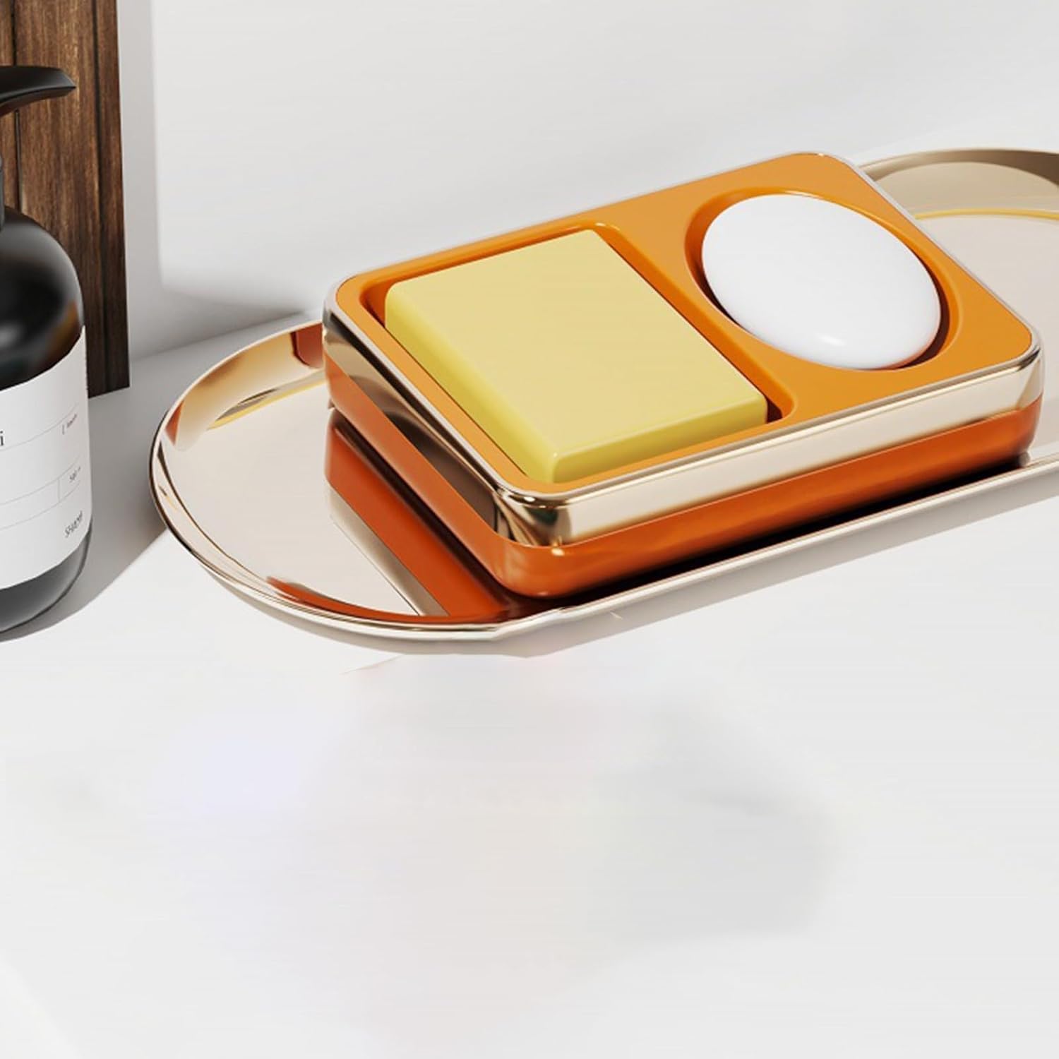 Luxury 2 Compartment Soap Box for Bathroom Travel Camping
