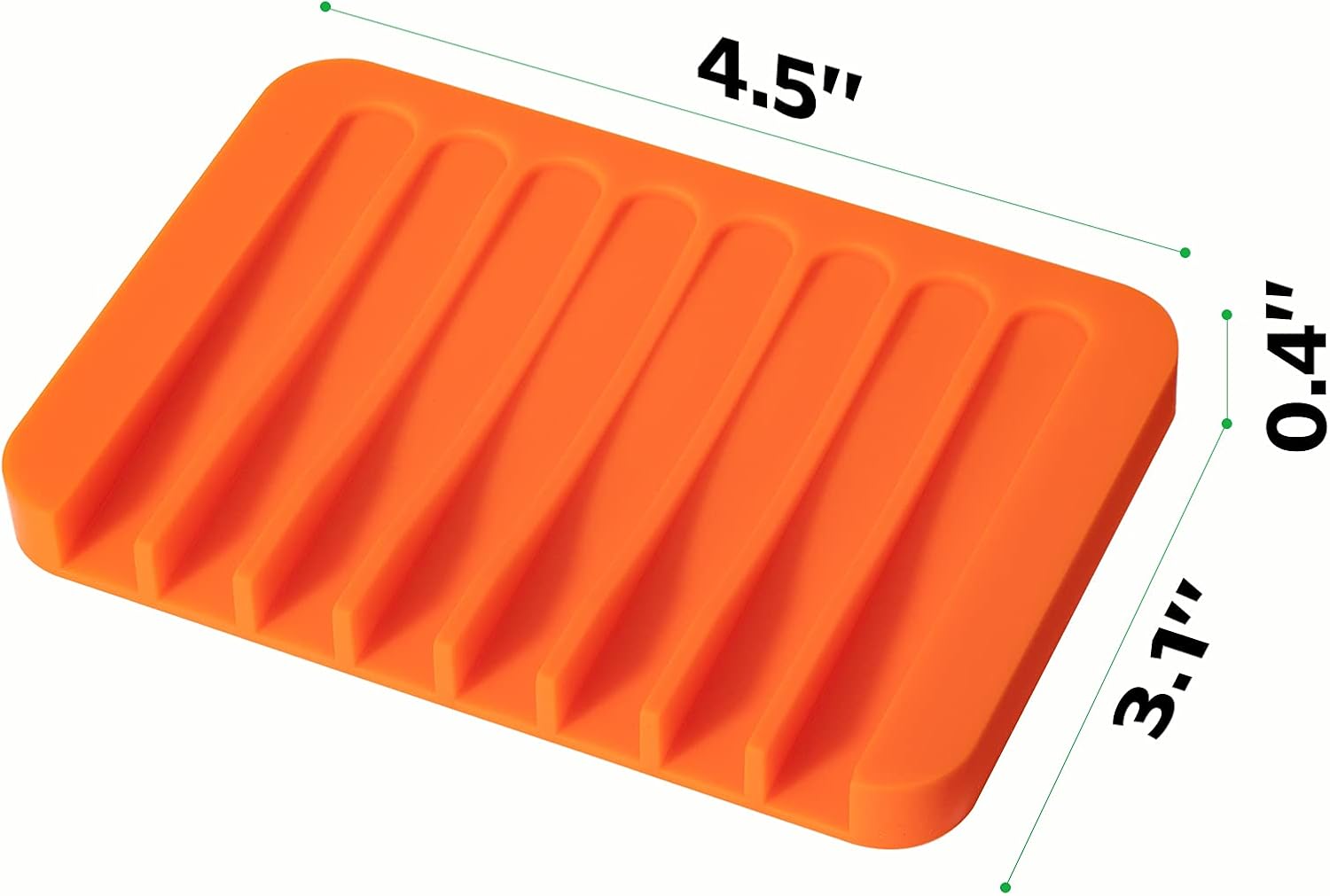 Orange Flexible Silicone Soap Dish Shower Waterfall Soap Tray
