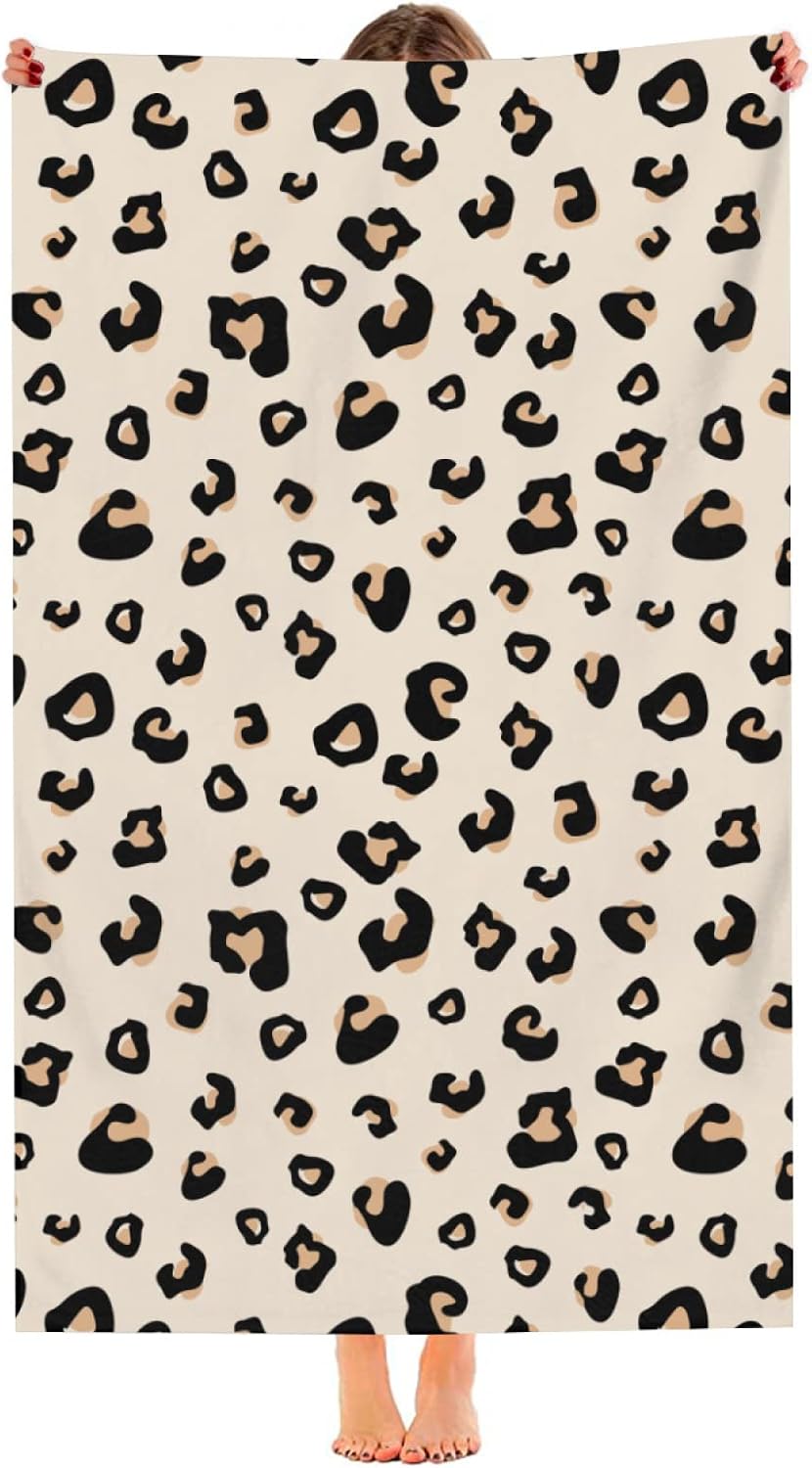 SUNUAN Leopard Beach Towel 52x33 Inches