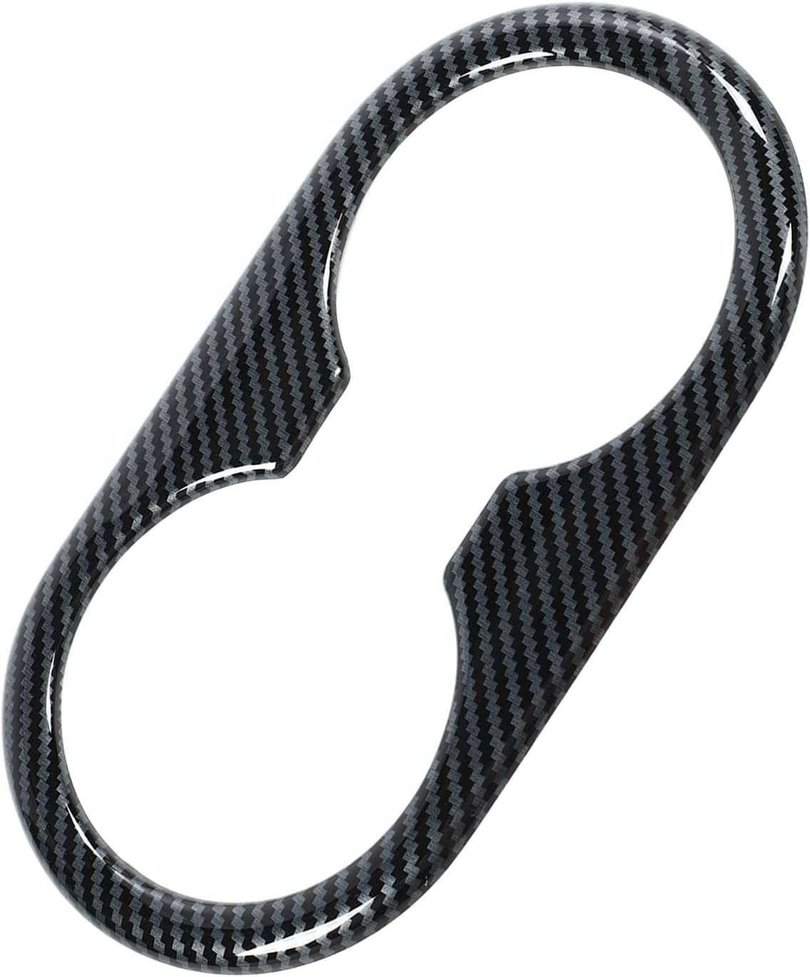 Zizev Rear Seat Cup Holder Cover with Carbon Fiber Look