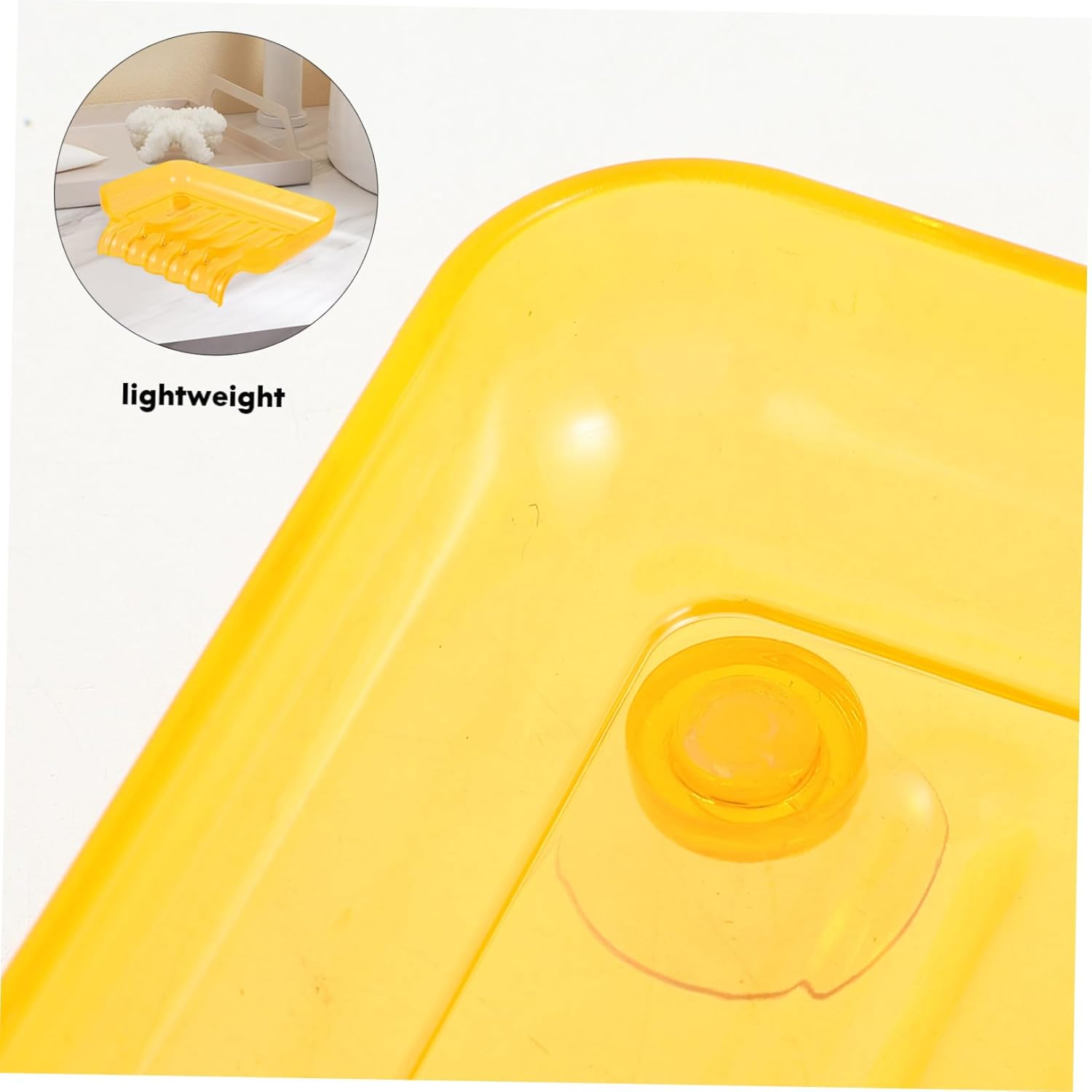 Unomor Clear Orange Soap Dish with Suction Cups