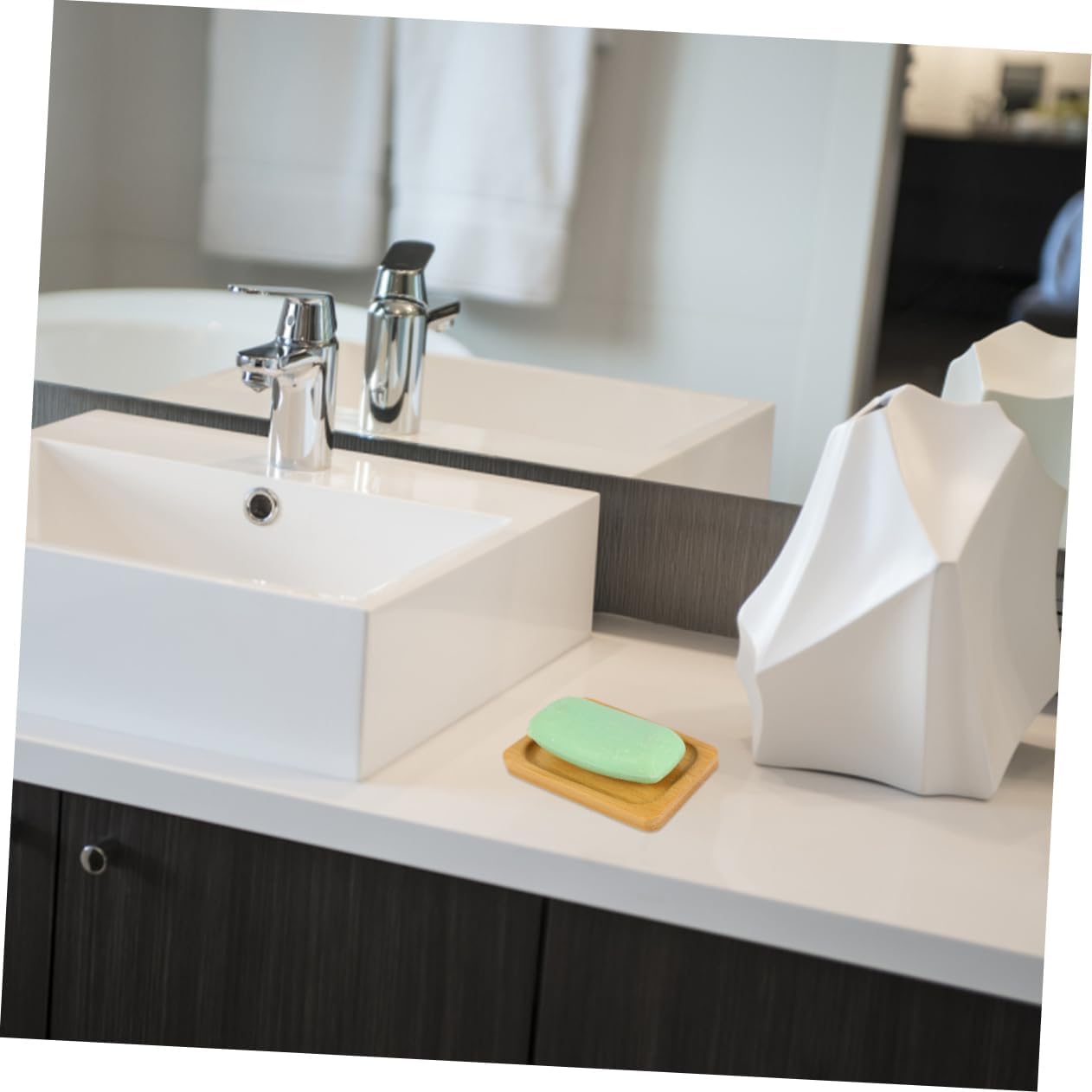 KONTONTY 1Pc Stylish Wooden Soap Holder for Kitchen Bathroom