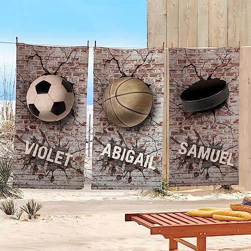 Personalized Beach Towel with Soccer Design