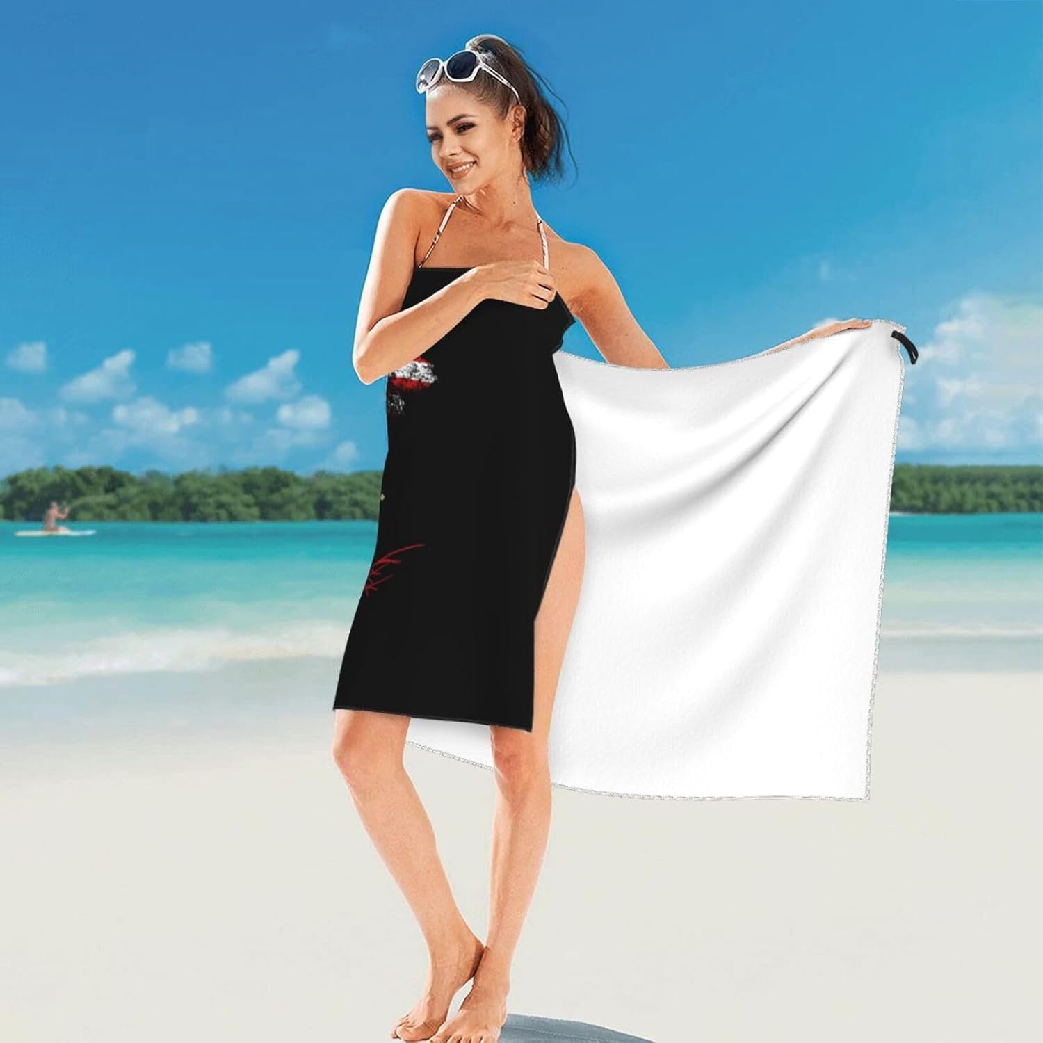Albanian Flag Beach Towel for Men Women 1