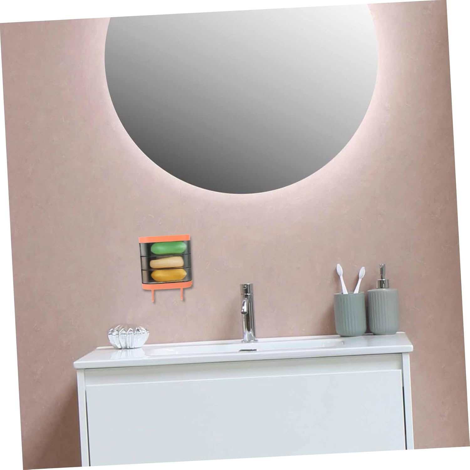 Cabilock Rotating Wall-Mounted Soap Dish for Bathroom
