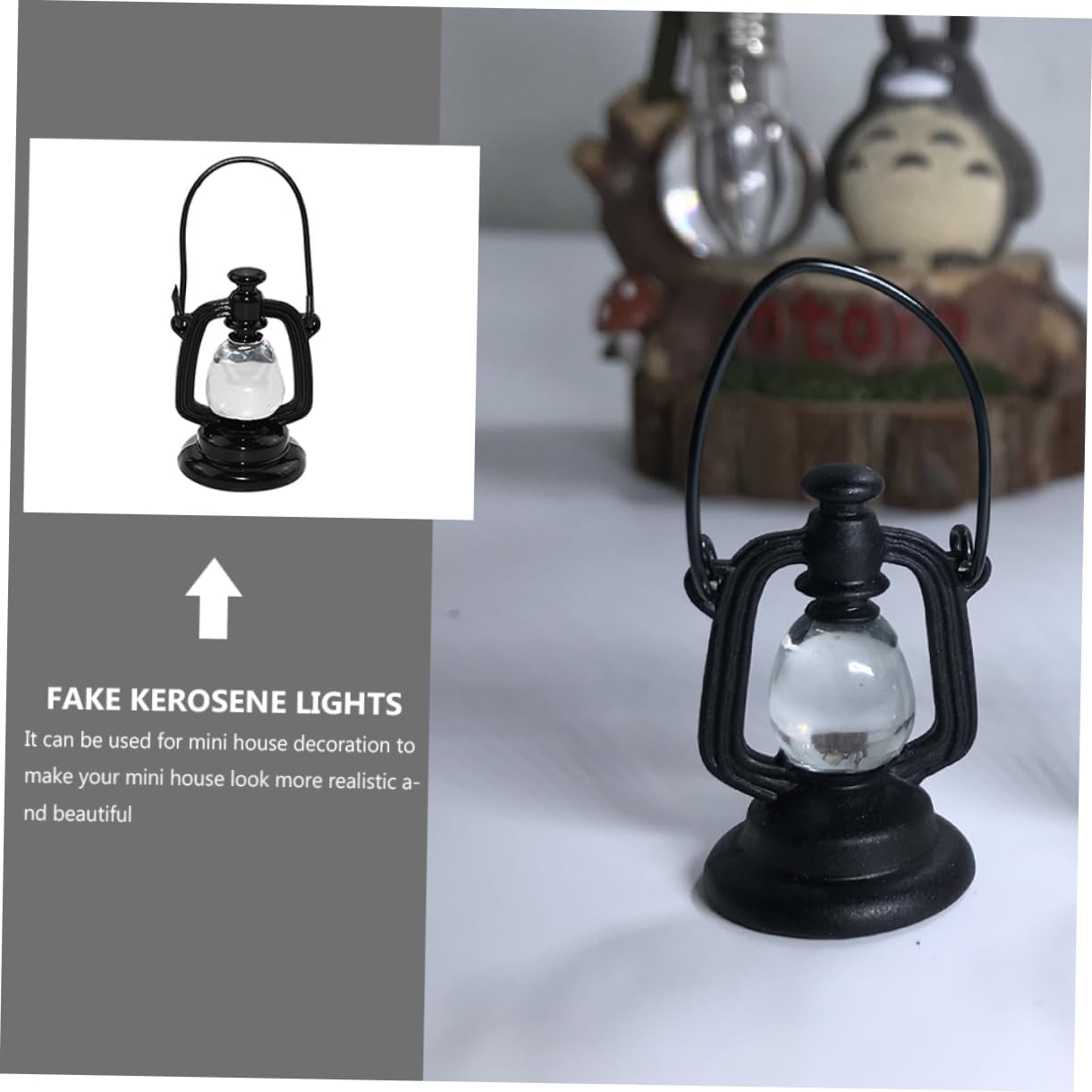 ERINGOGO Retro Kerosene Lamp with Non-Resin Black Finish