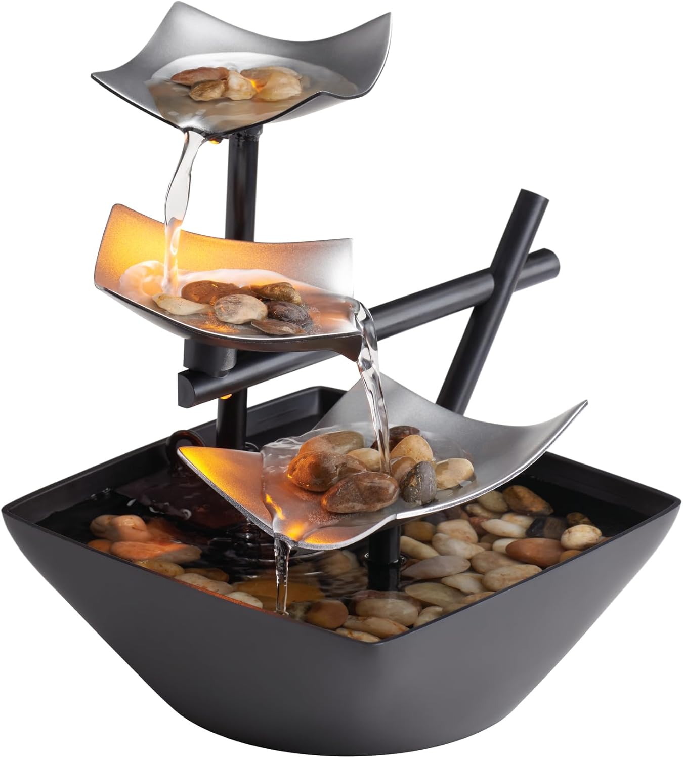 Homedics Water Fountain with Soothing Sound and River Rocks